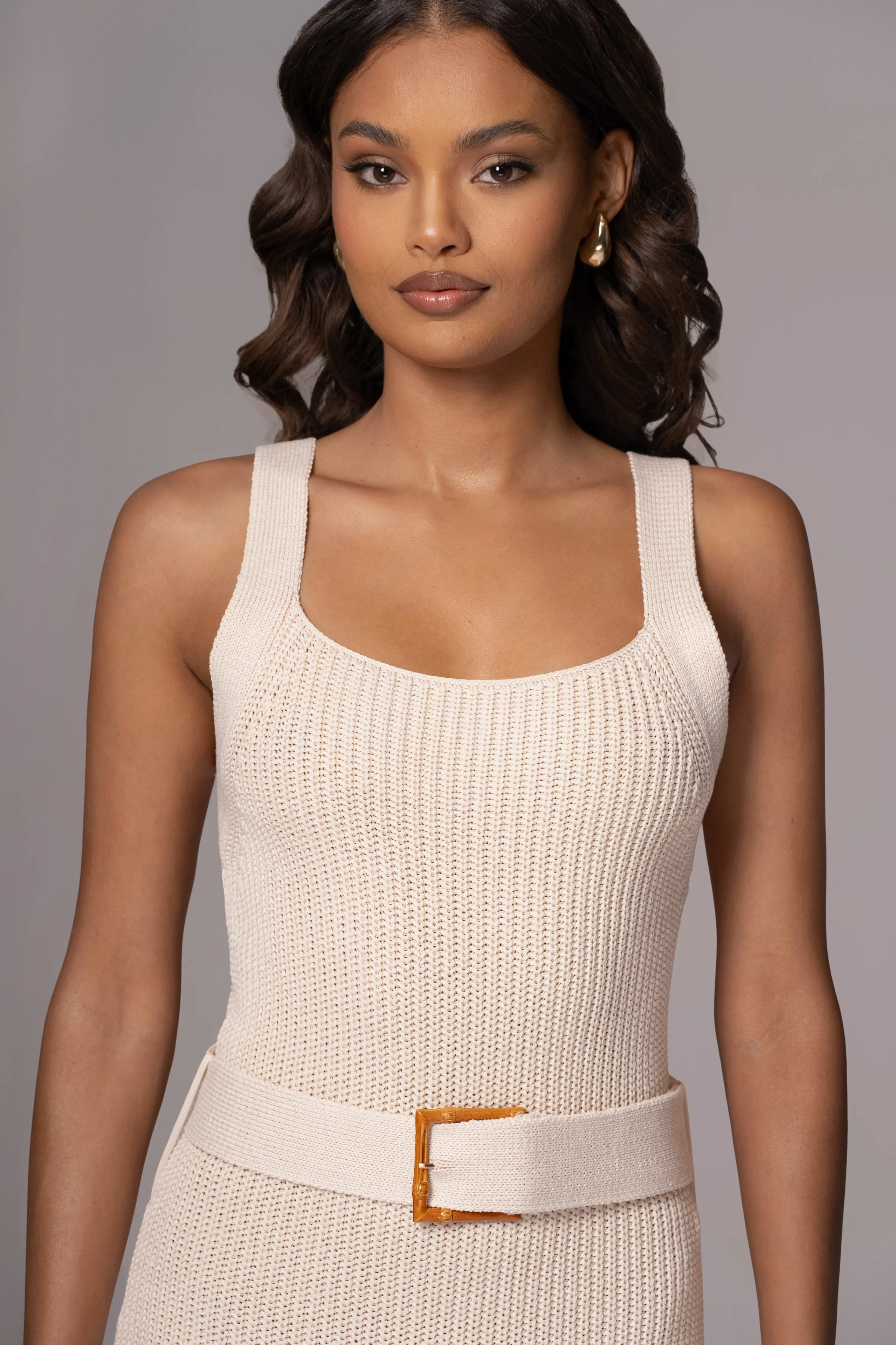 Ivory Moonrise Ribbed Maxi Dress