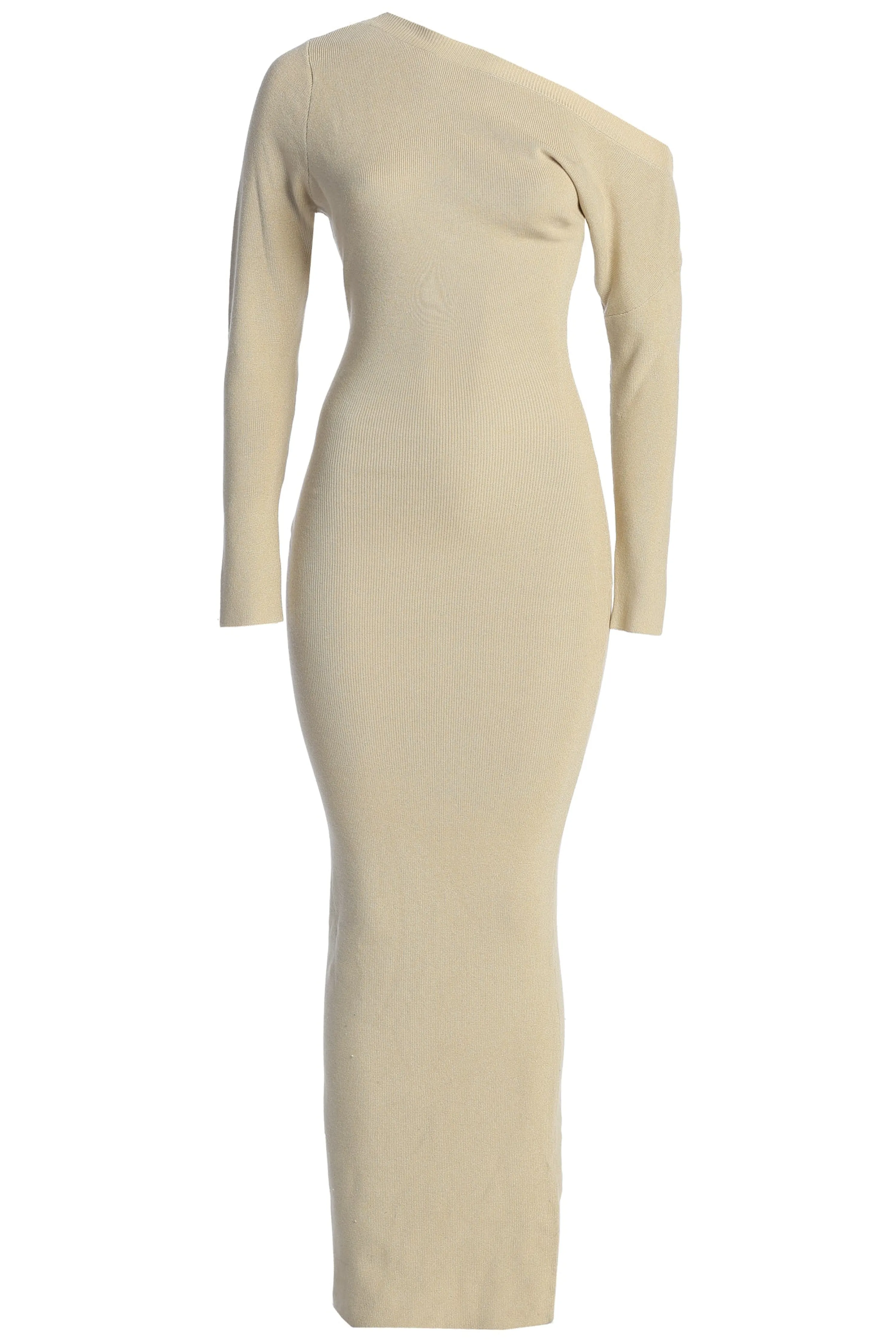 Ivory Night Shimmers Asymmetrical Maxi Dress