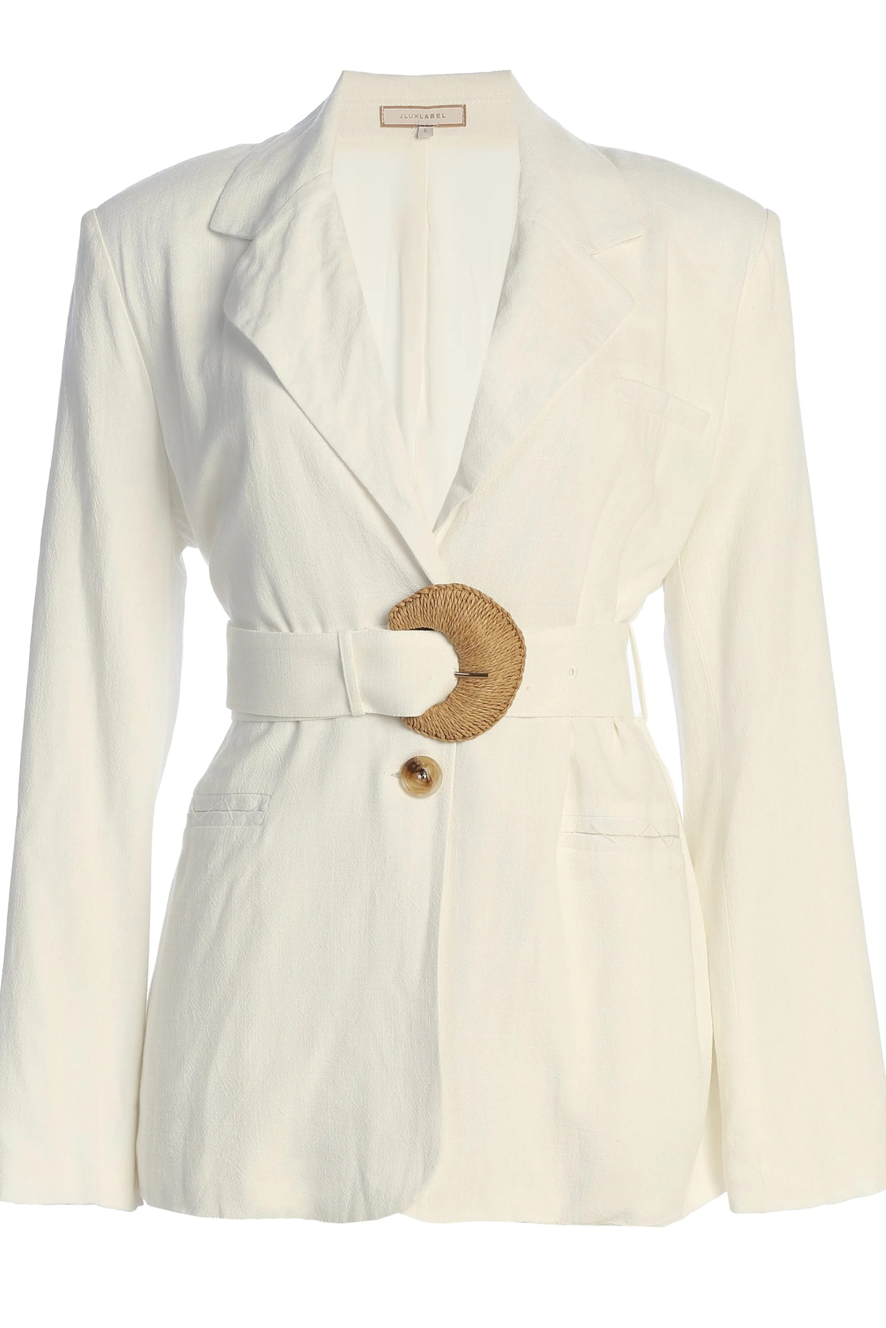 Ivory Ocean Breeze Linen Blazer