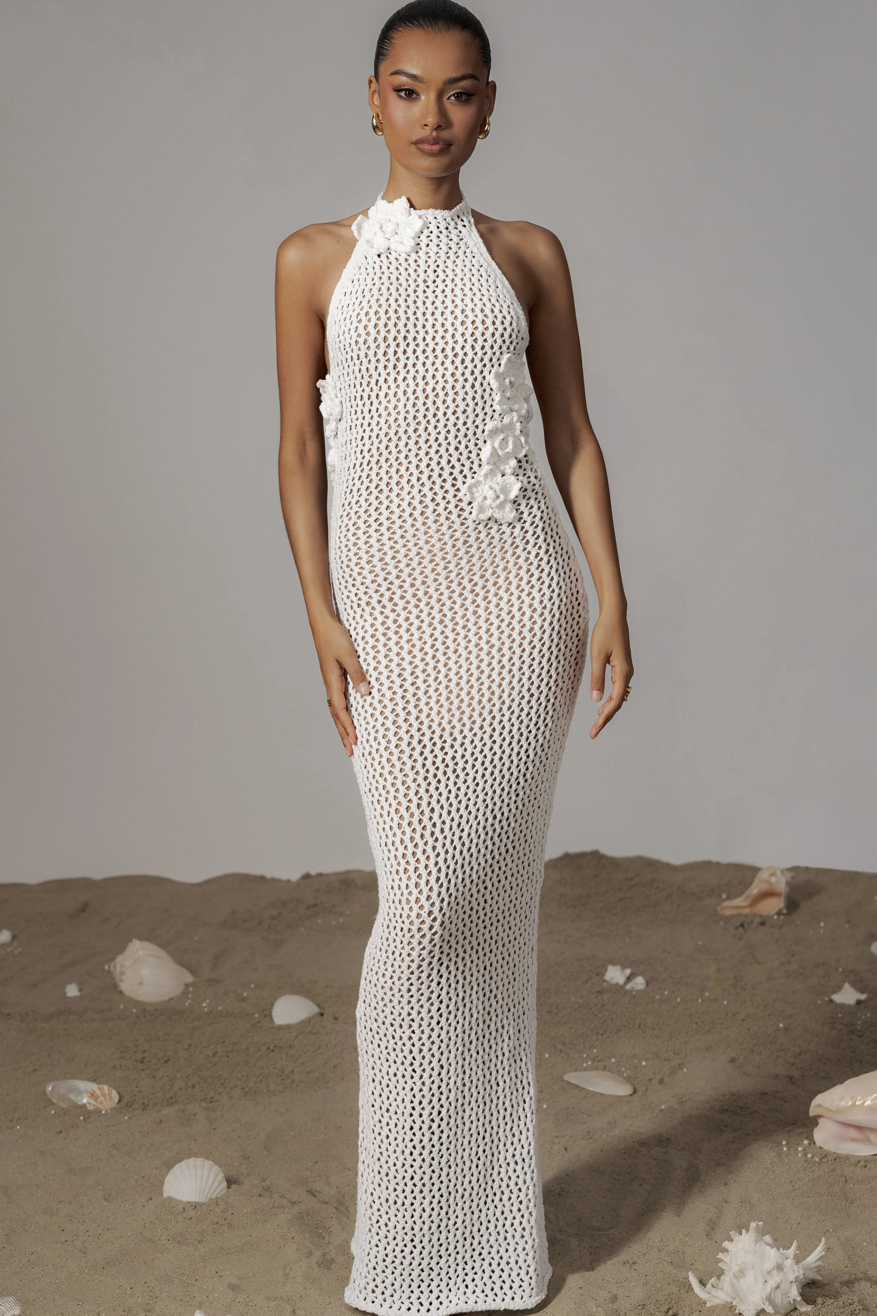 Ivory Paradise Crochet Maxi Dress