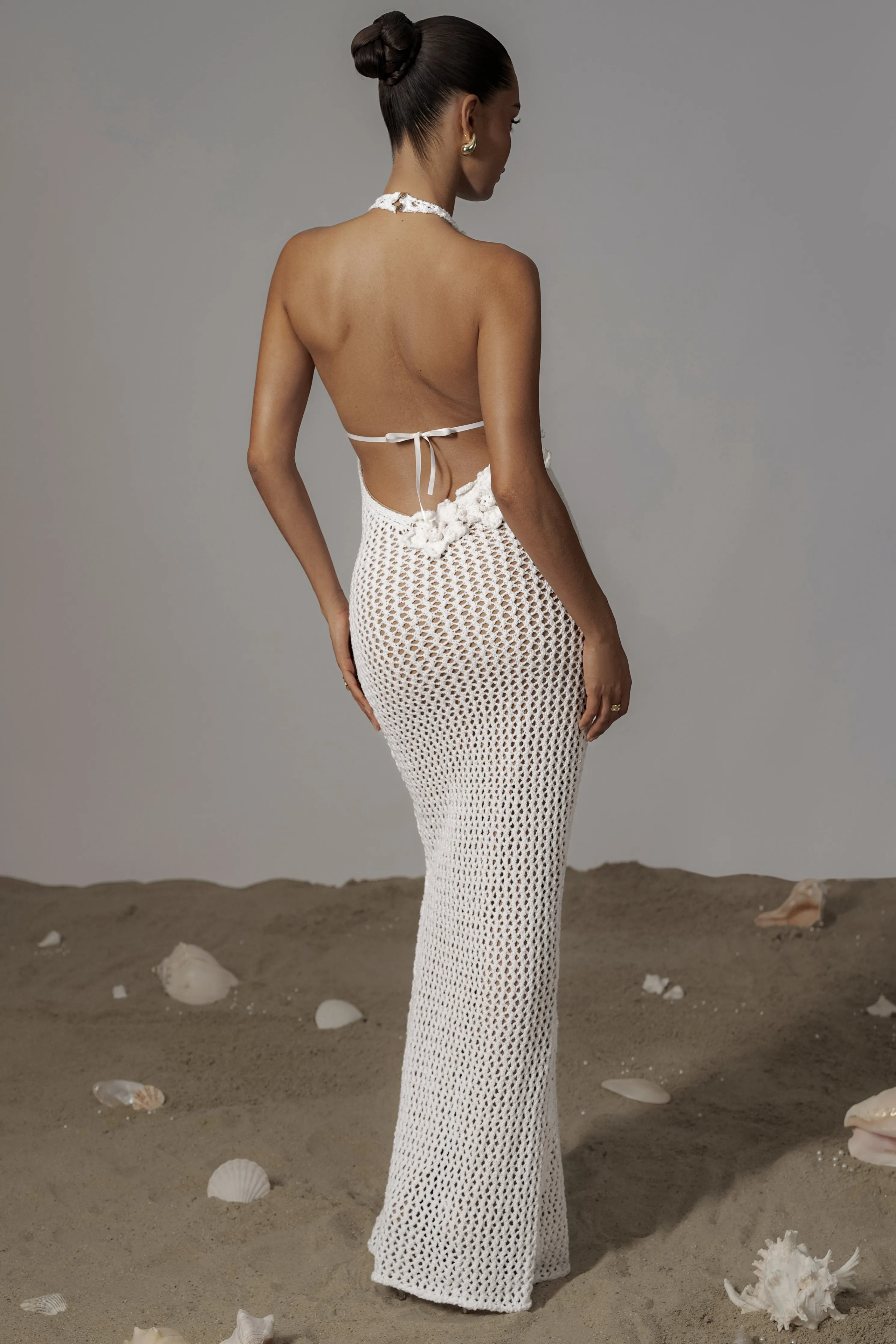 Ivory Paradise Crochet Maxi Dress