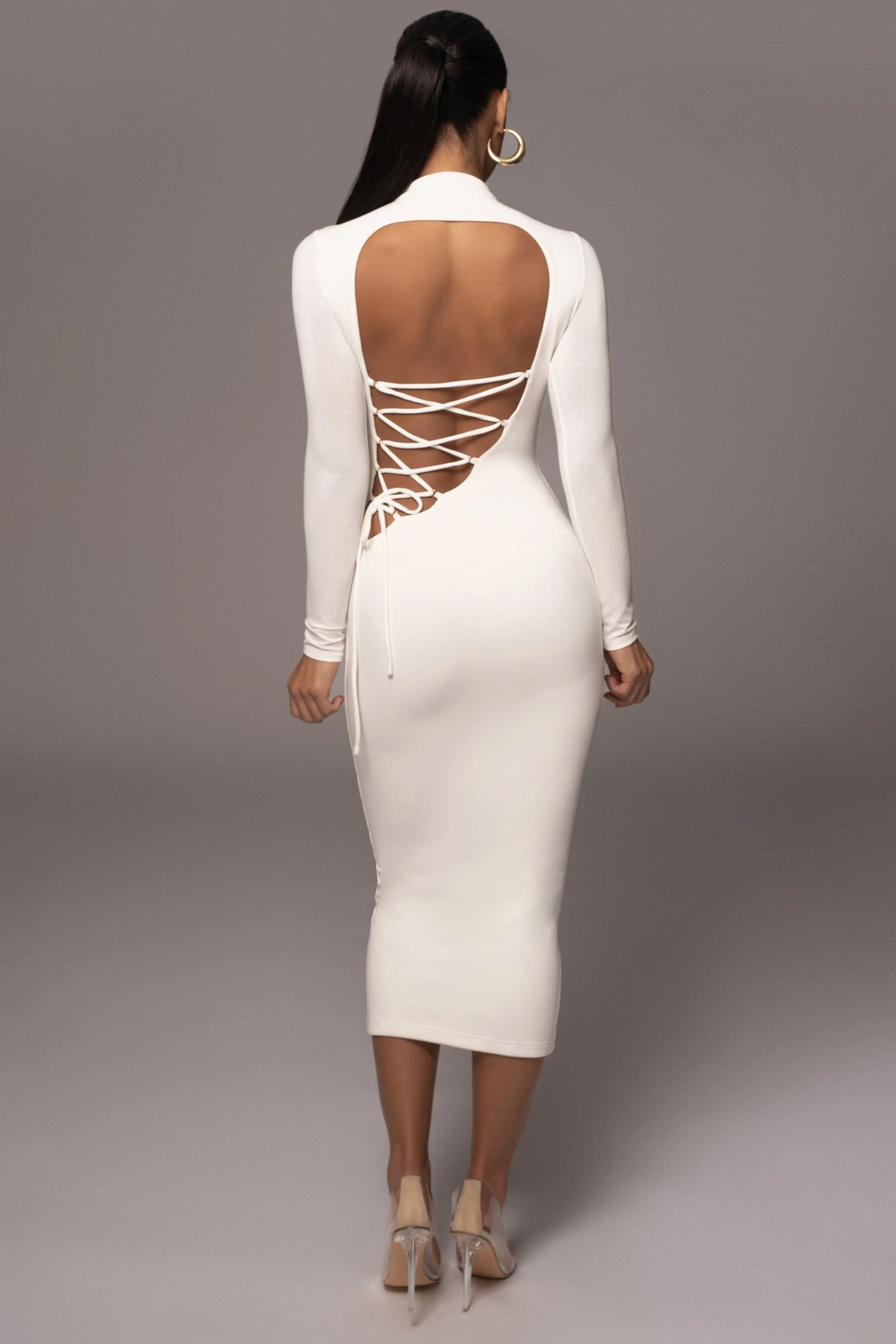 Ivory Shaye Mock Neck Dress