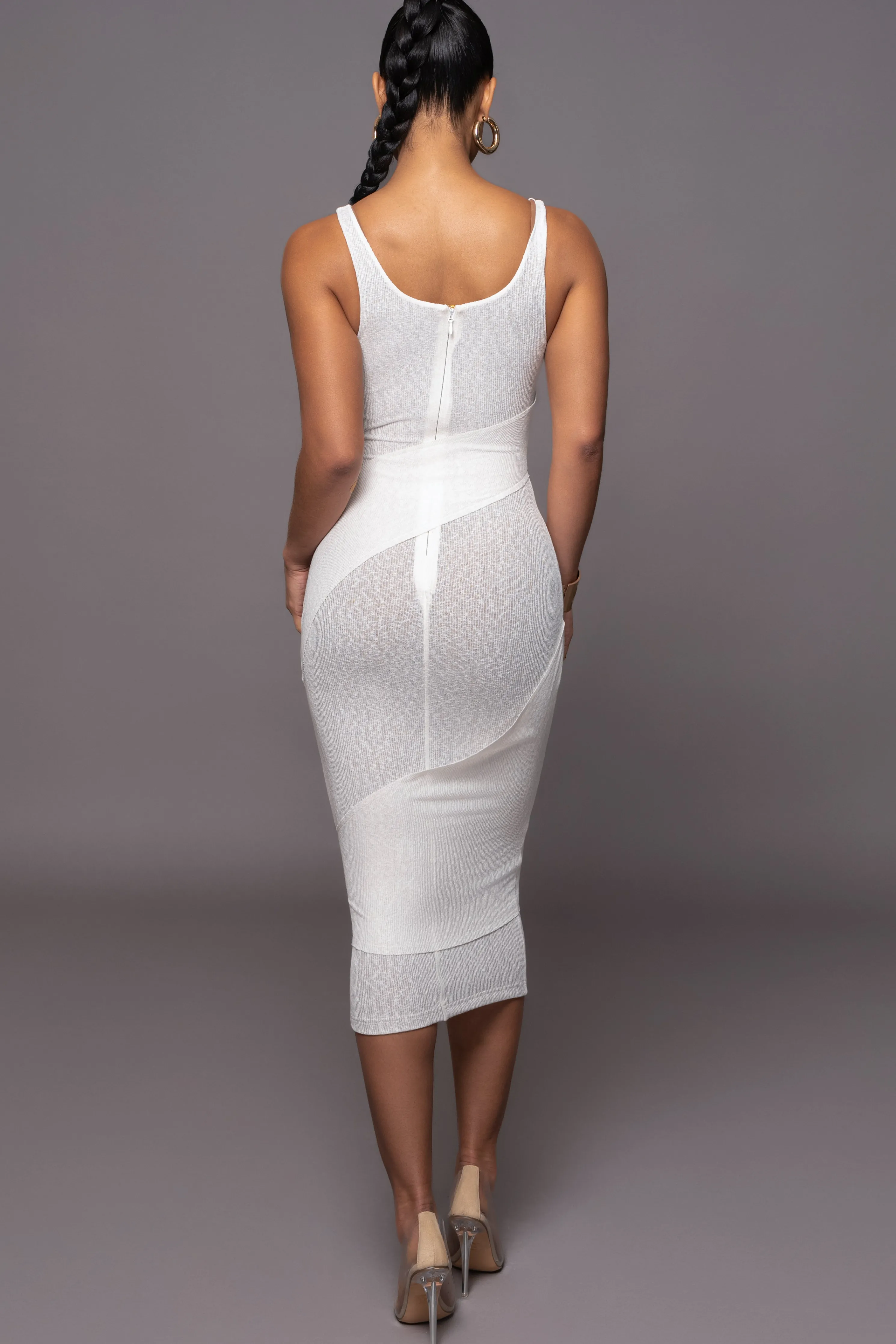 Ivory Shift Of Feelings Midi Dress