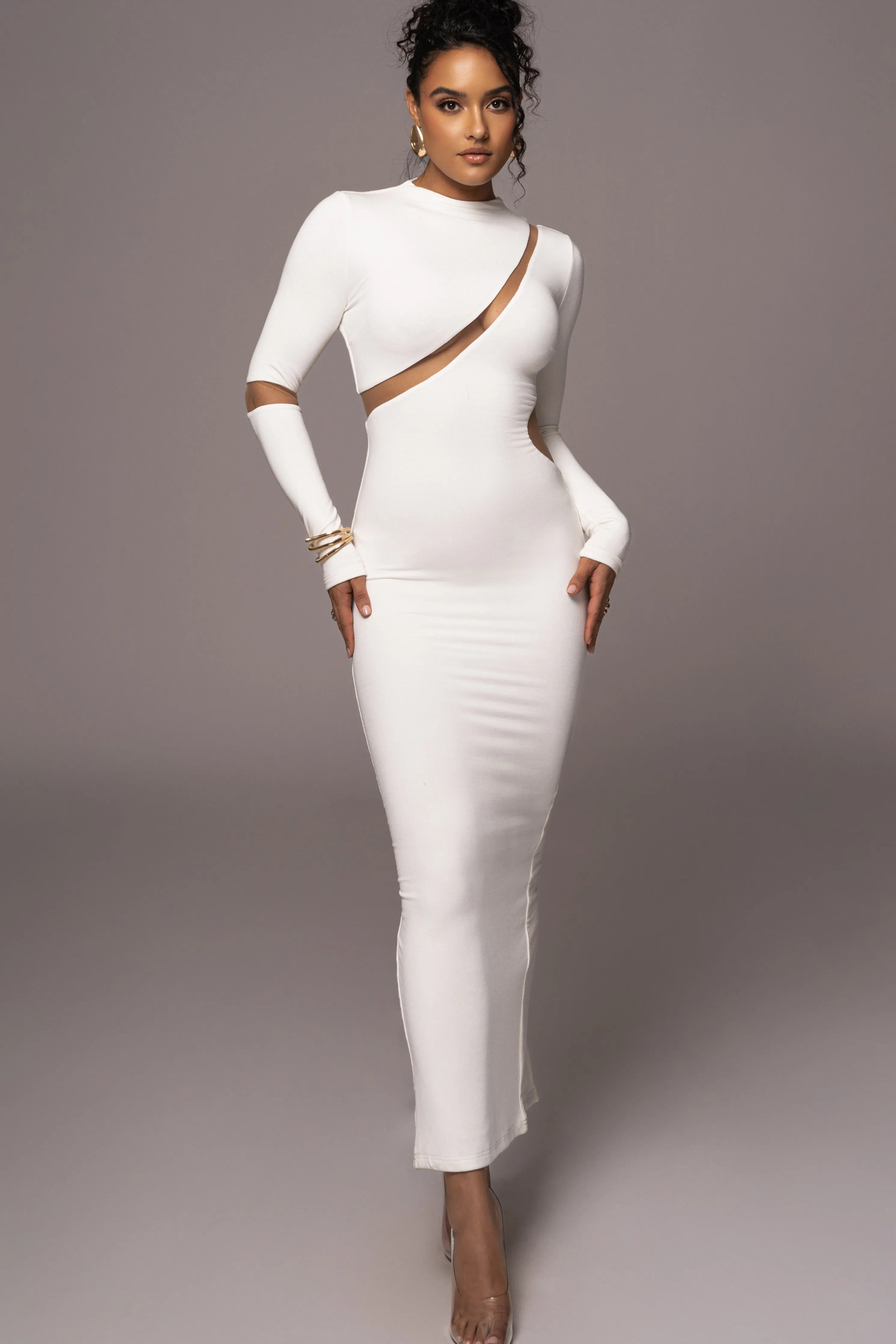 Ivory Show Stopper High Neck Dress