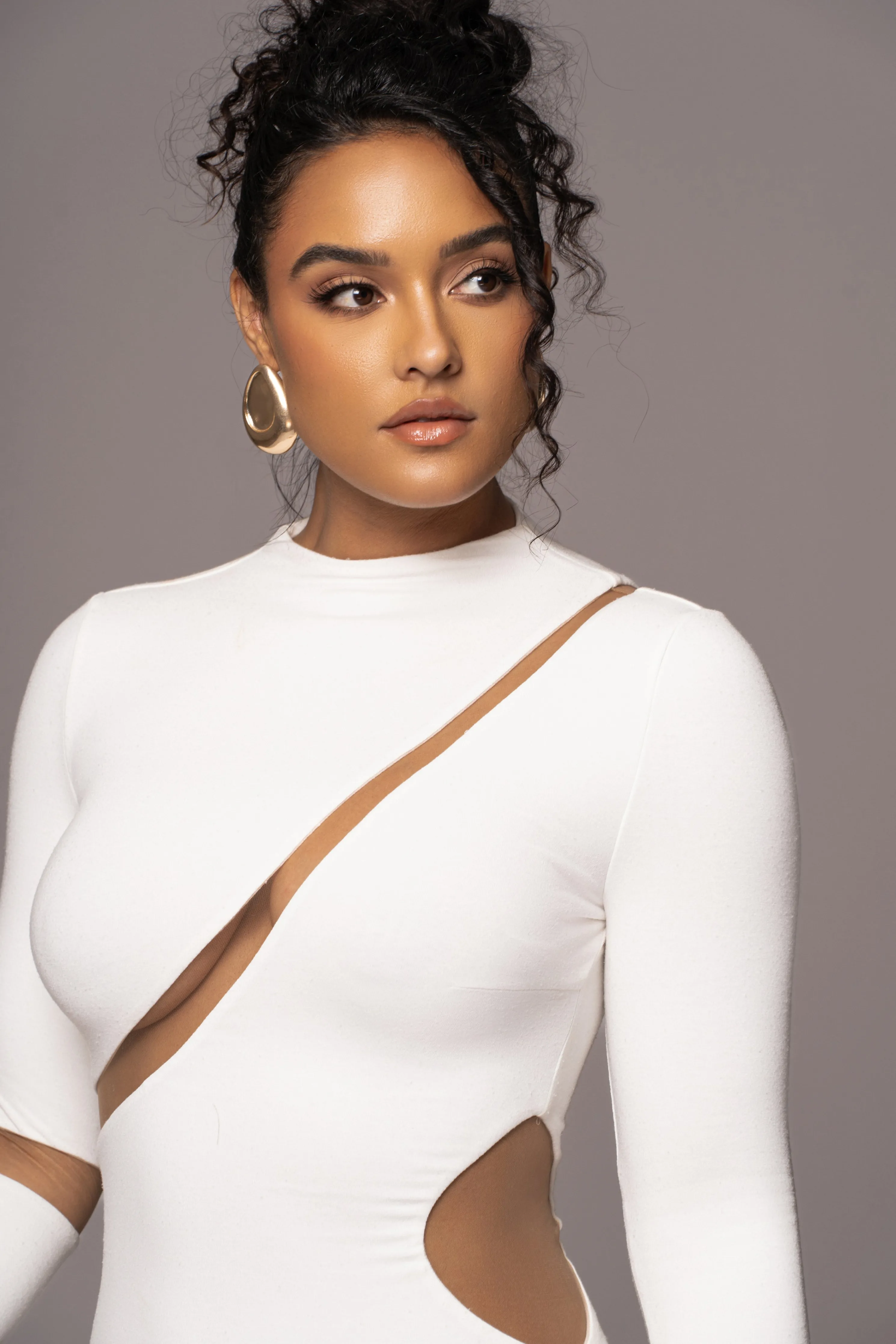 Ivory Show Stopper High Neck Dress