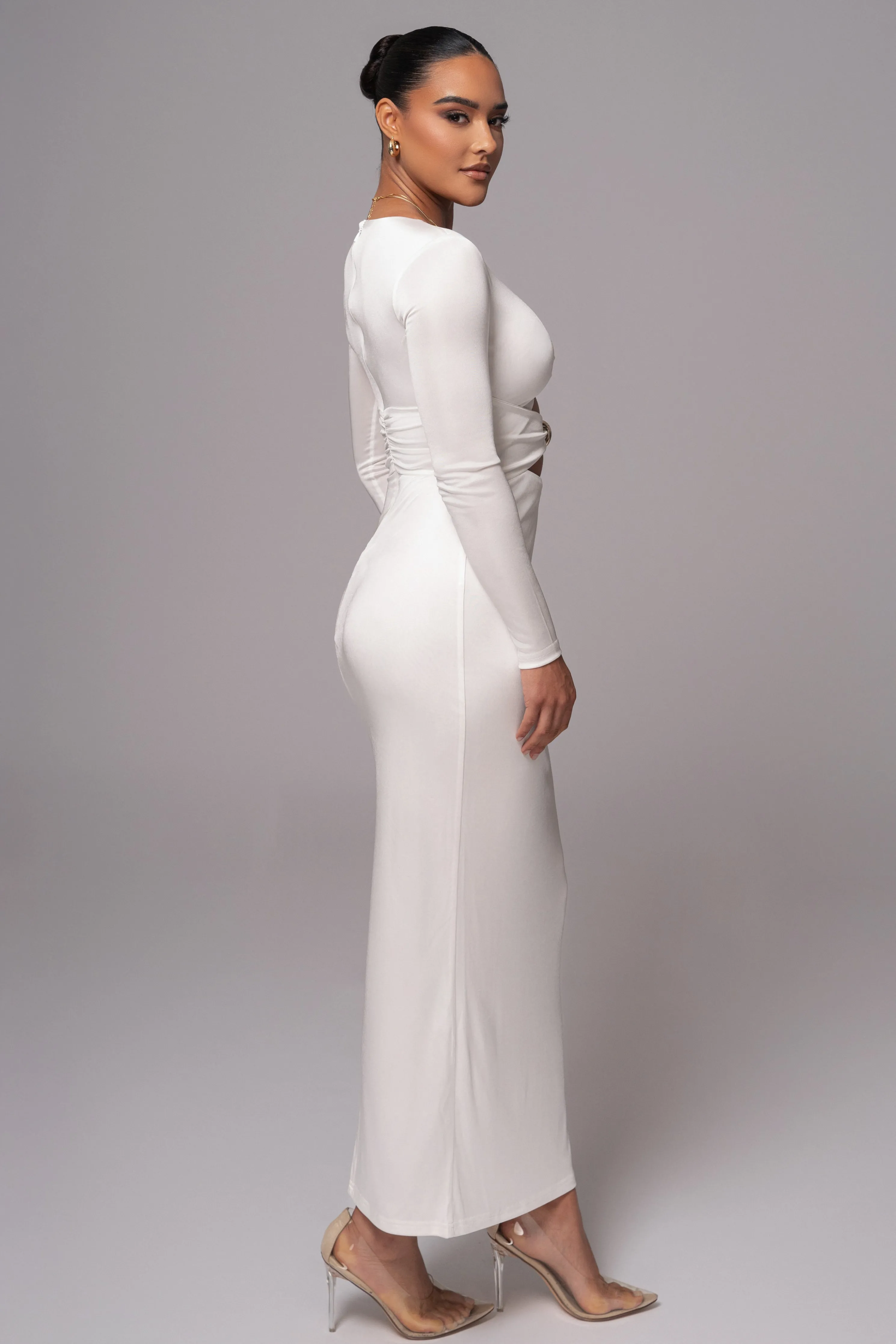 Ivory Soiree Cutout Maxi Dress