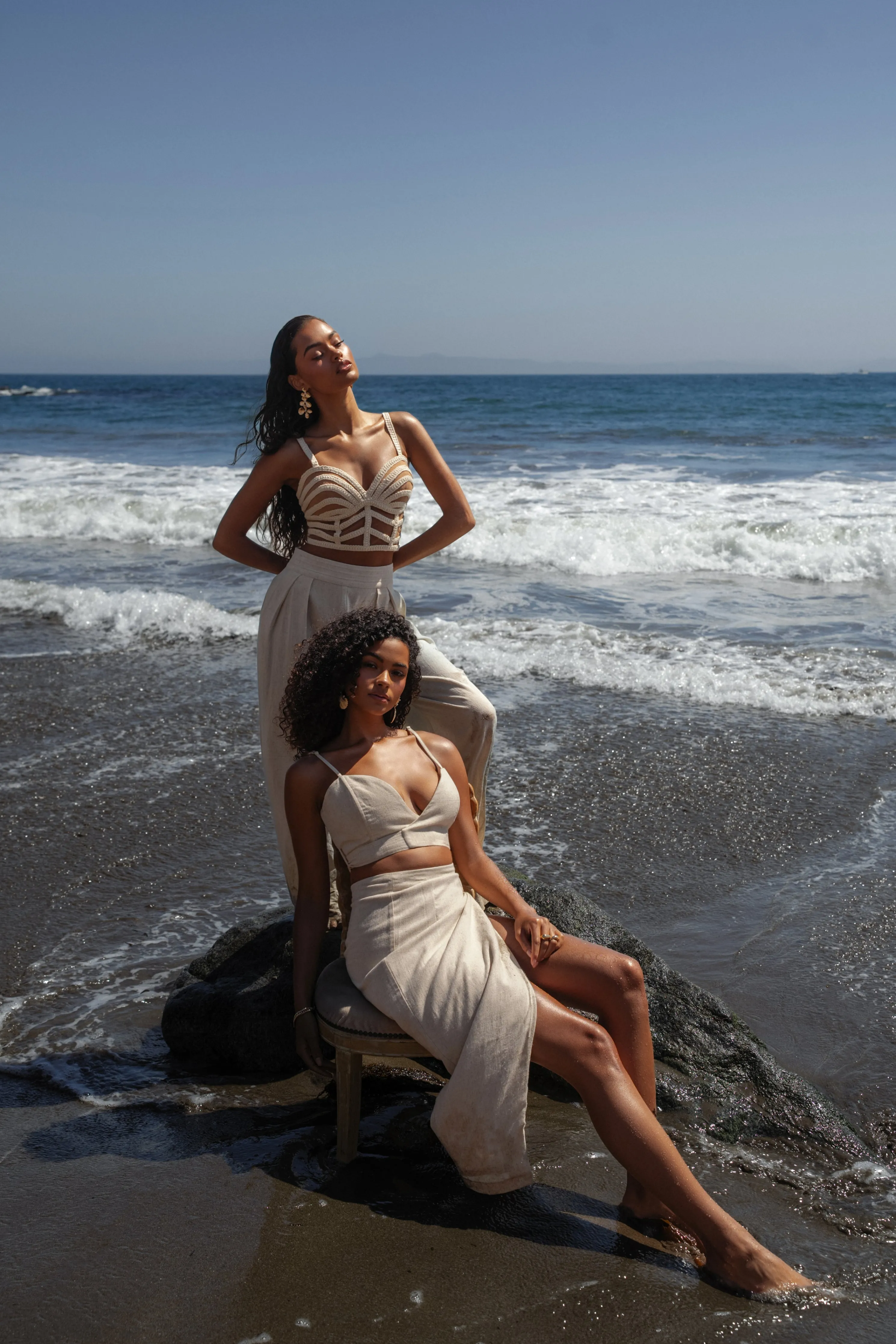 Ivory Sunrise Linen Bustier