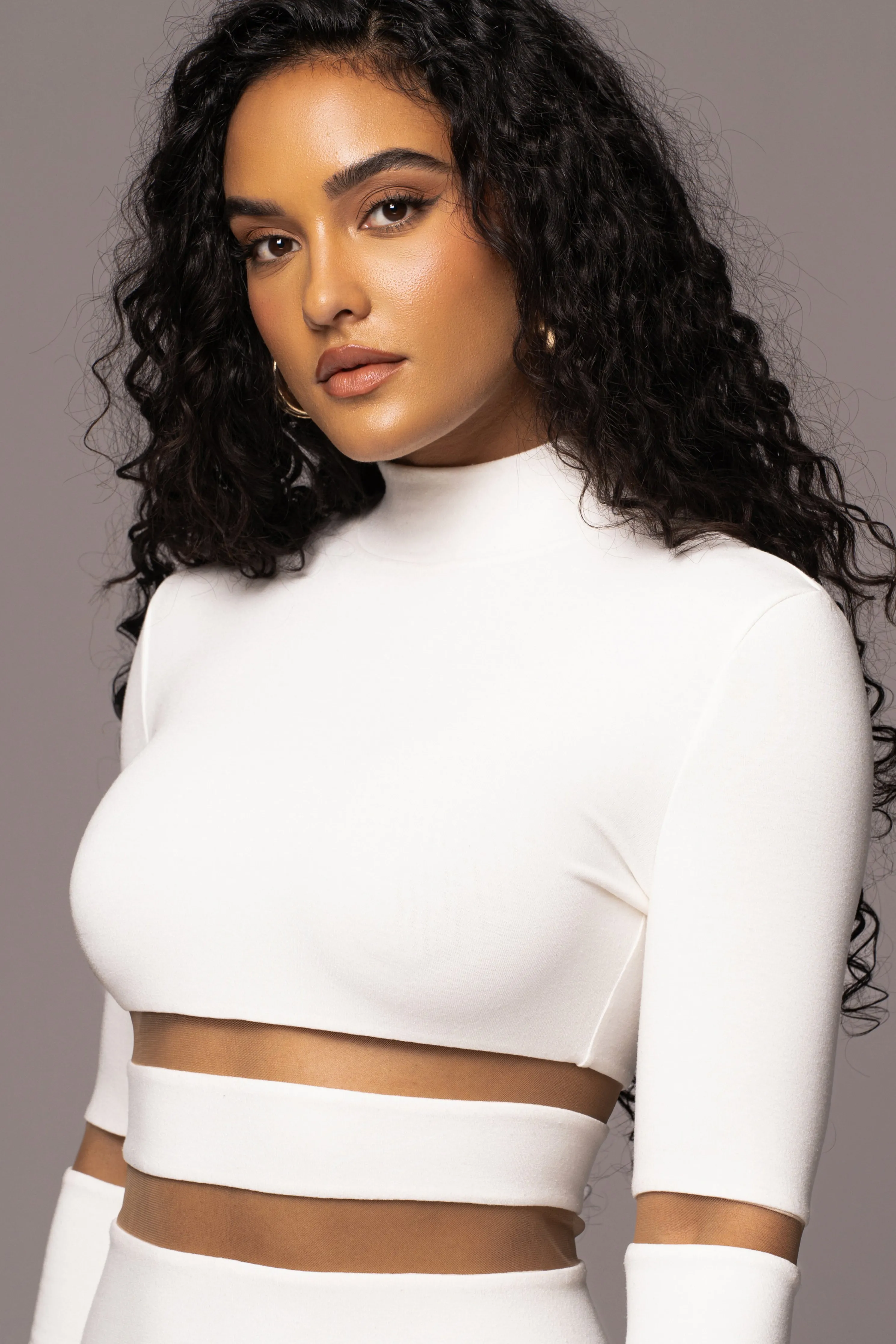 Ivory The One Mock Neck Midi Dress