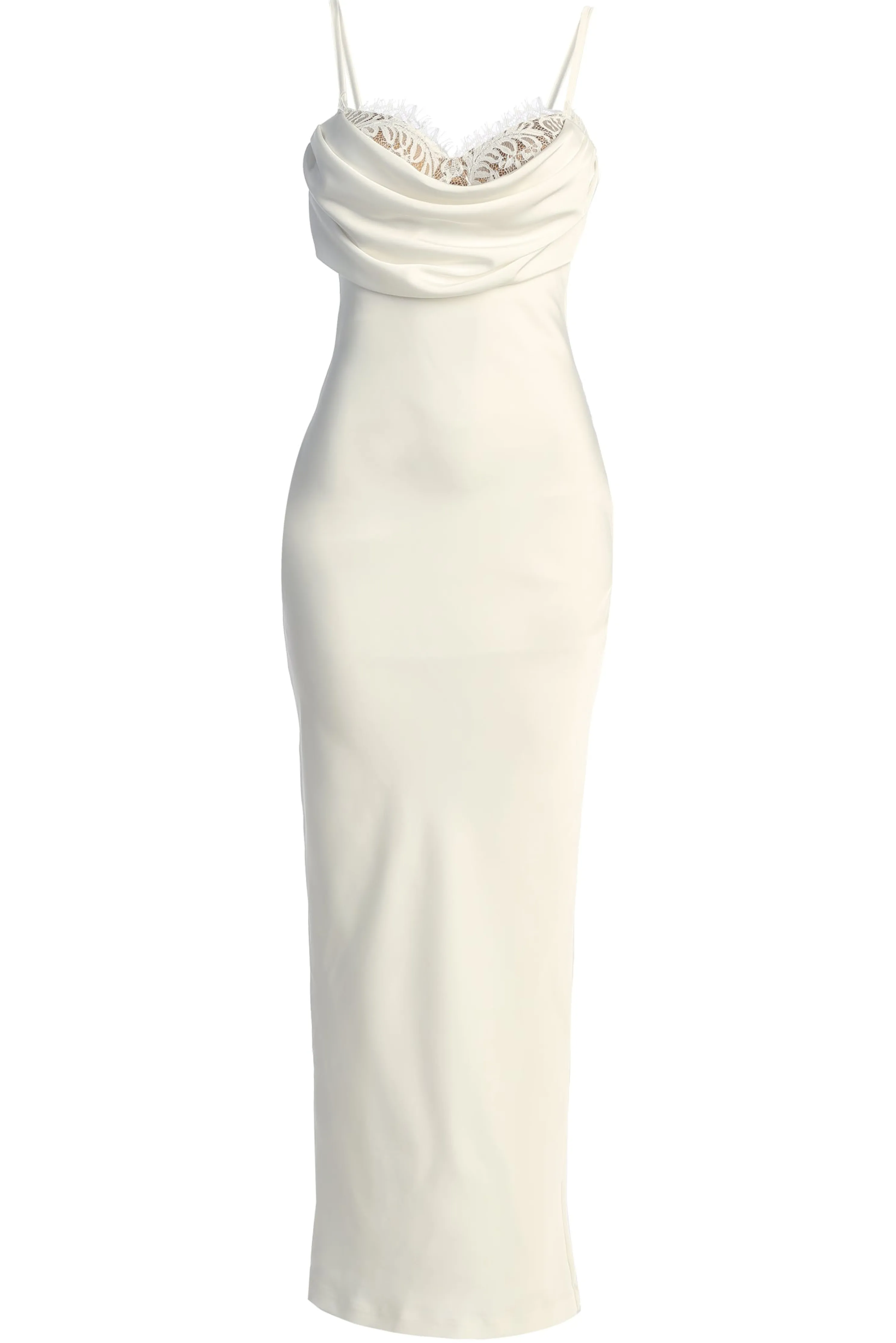Ivory Unveiled Satin Maxi Dress