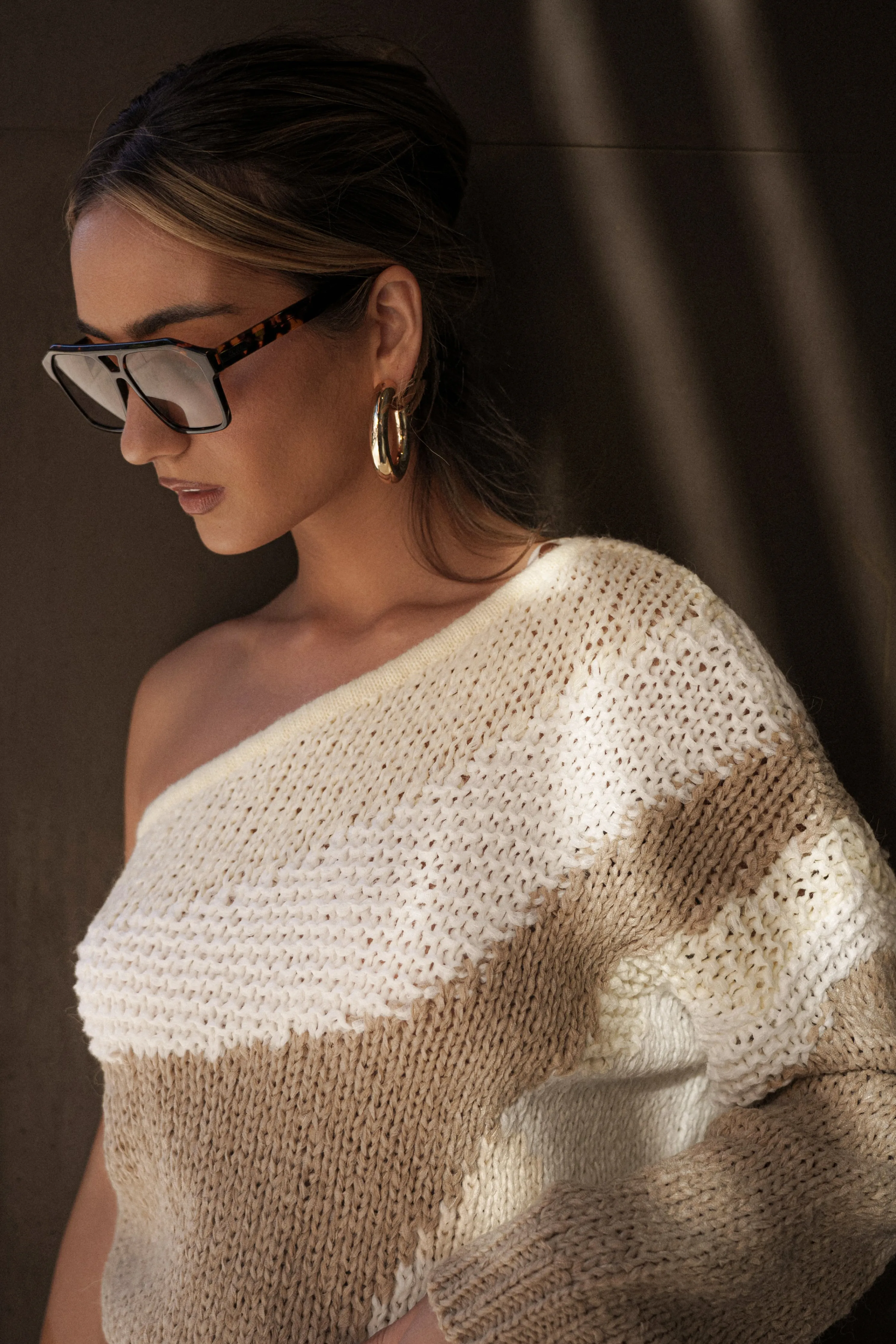 Ivory/Beige Hazel Sweater Knit Top