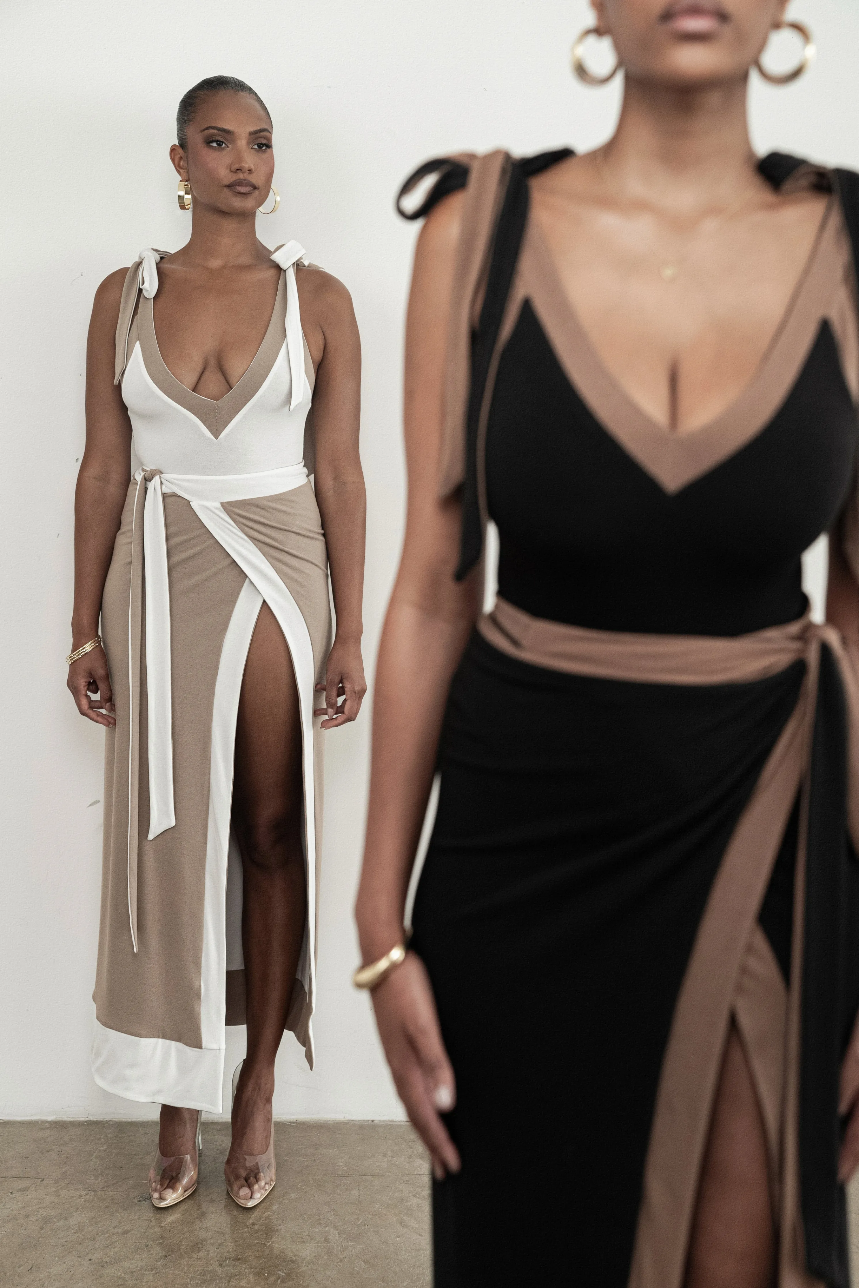 Ivory/Beige Kamie Reversible Skirt Set