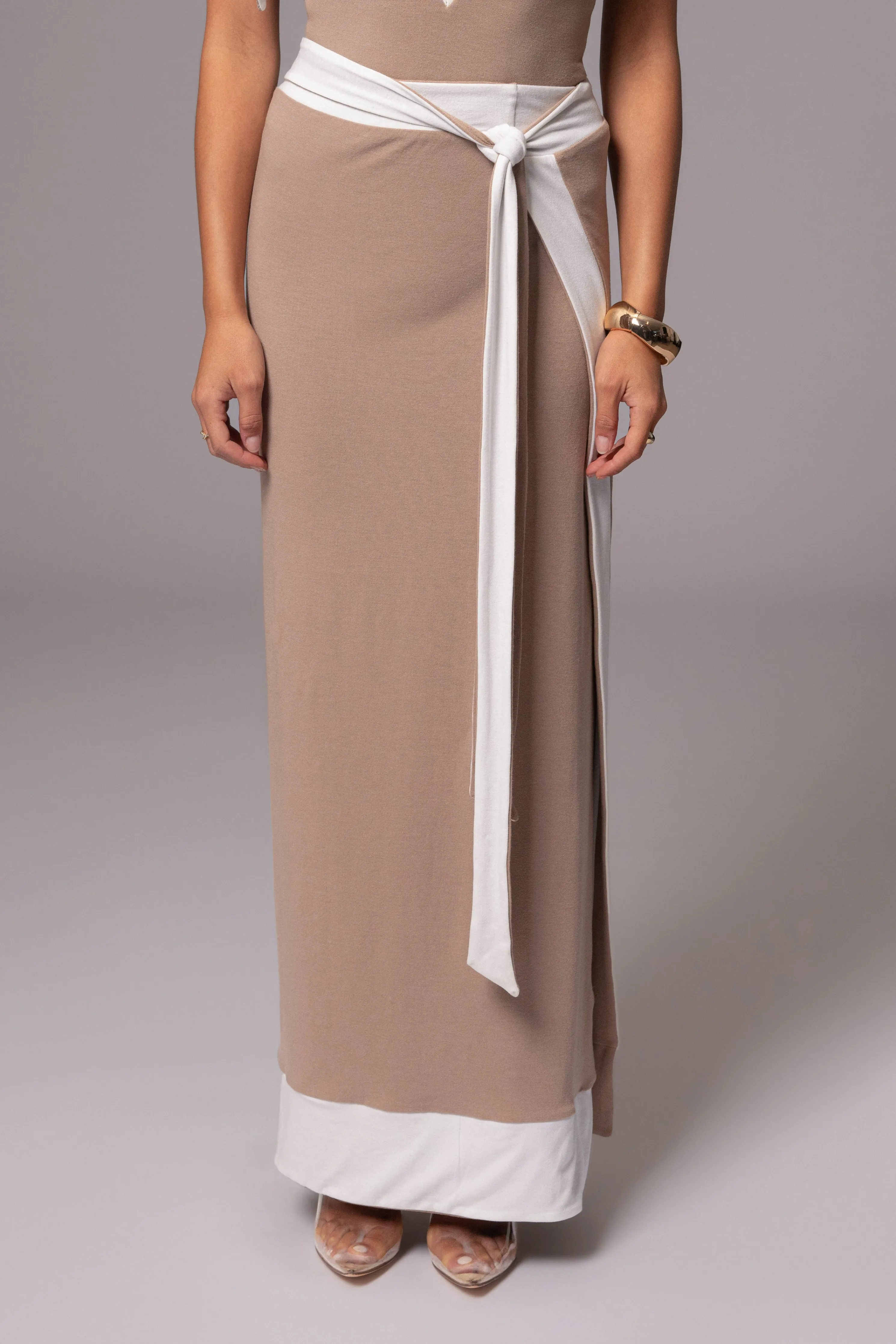 Ivory/Beige Kamie Reversible Skirt Set