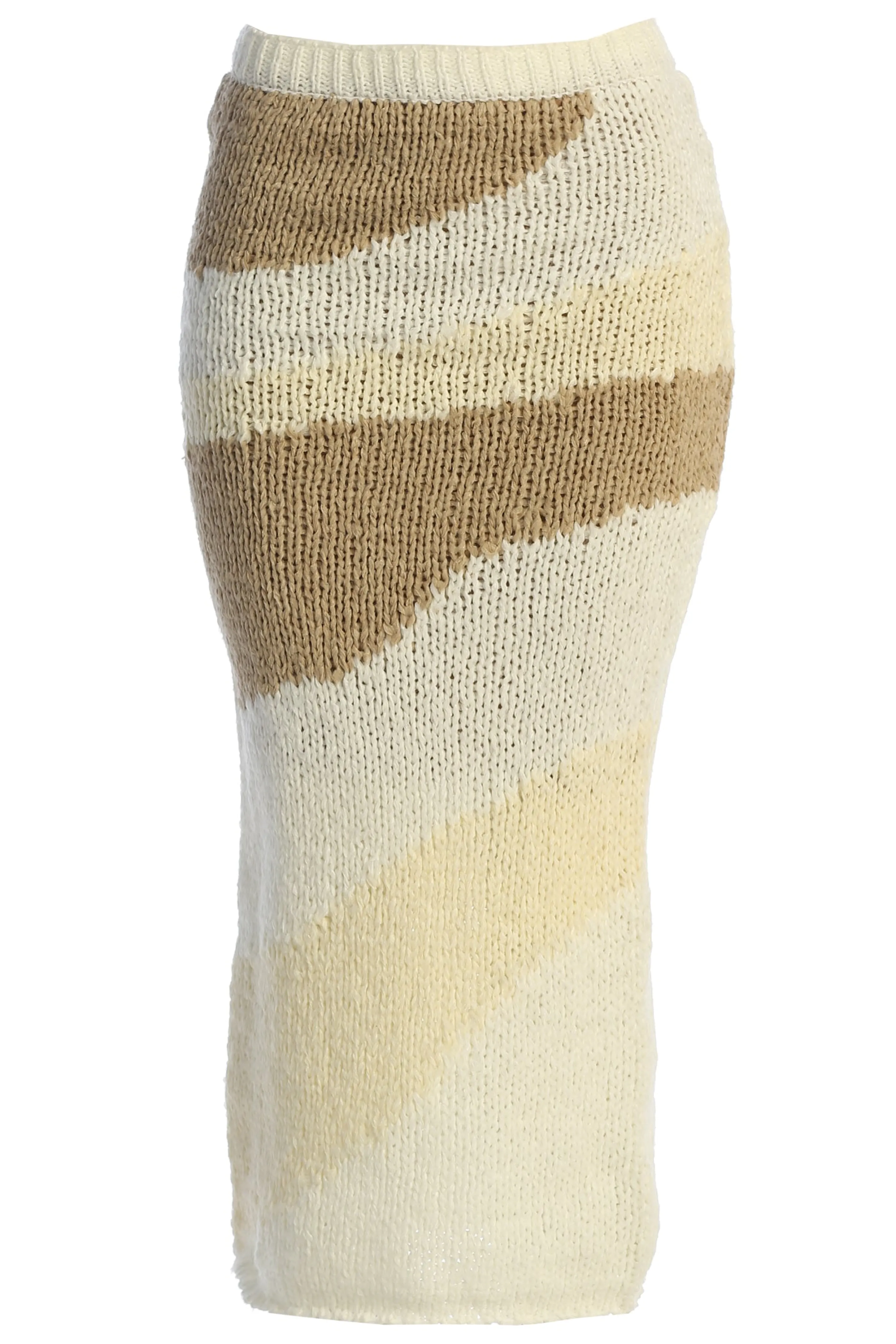 Ivory/Beige Monette Printed Knit Skirt