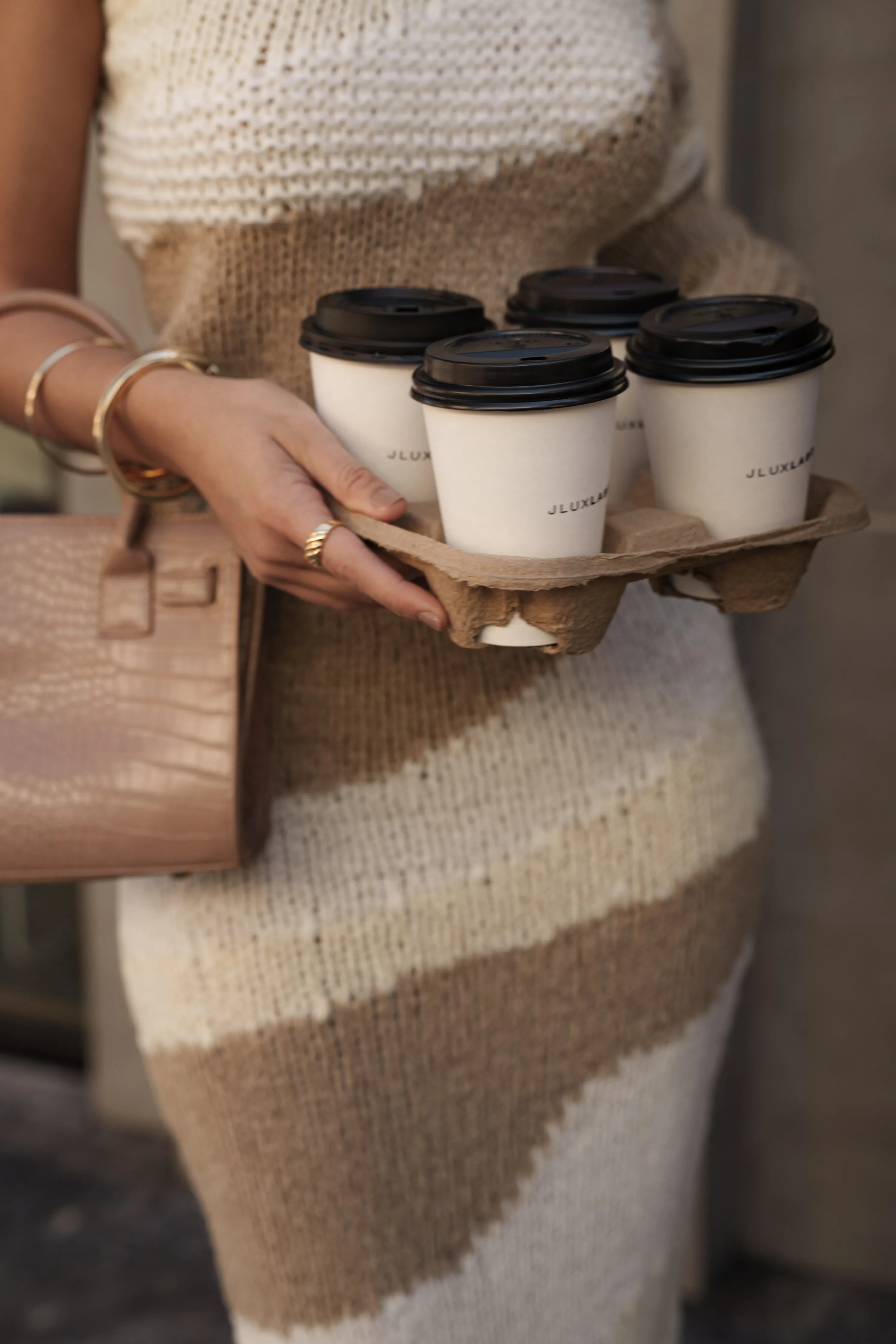 Ivory/Beige Monette Printed Knit Skirt