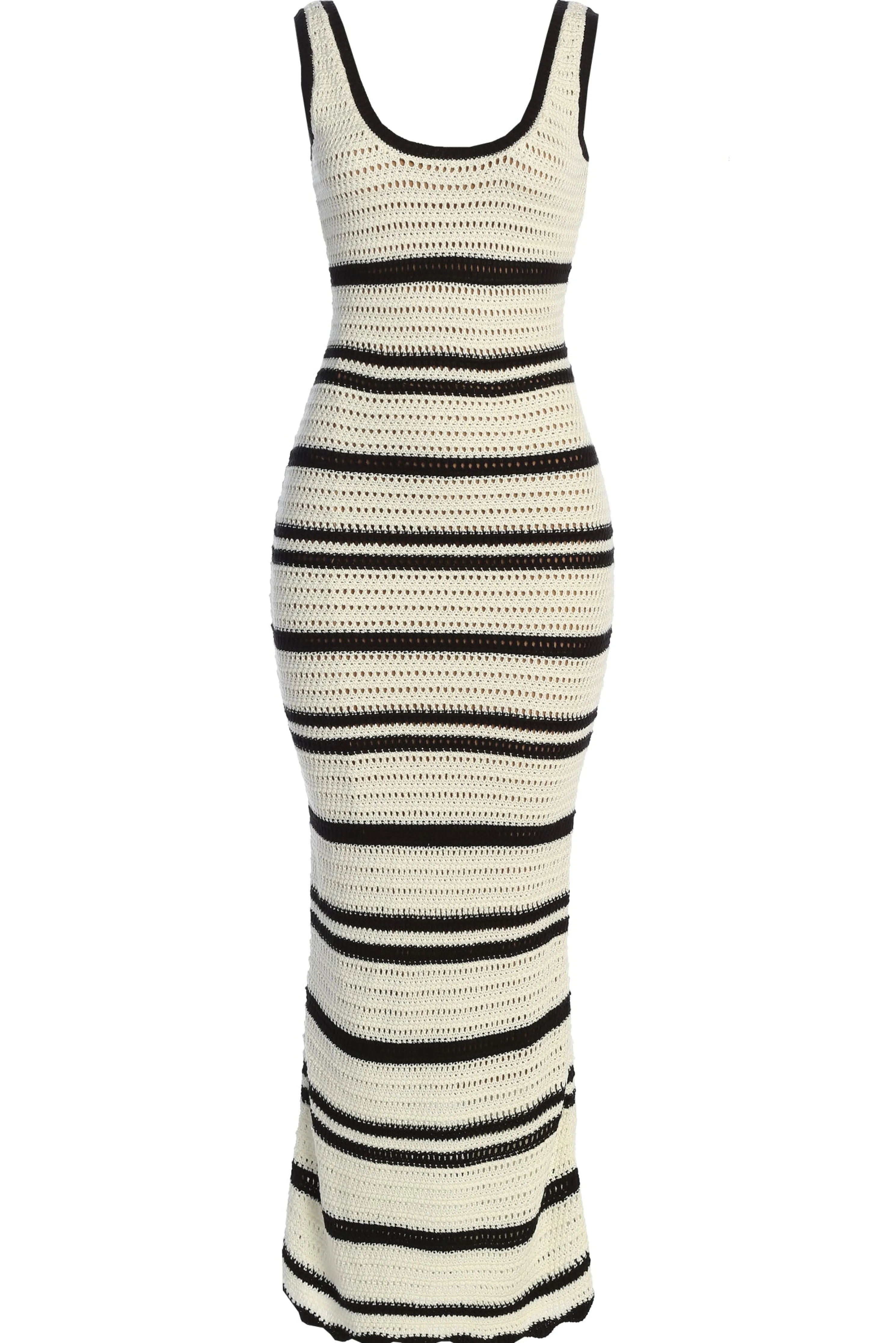 Ivory/Black Destiny Knit Maxi Dress