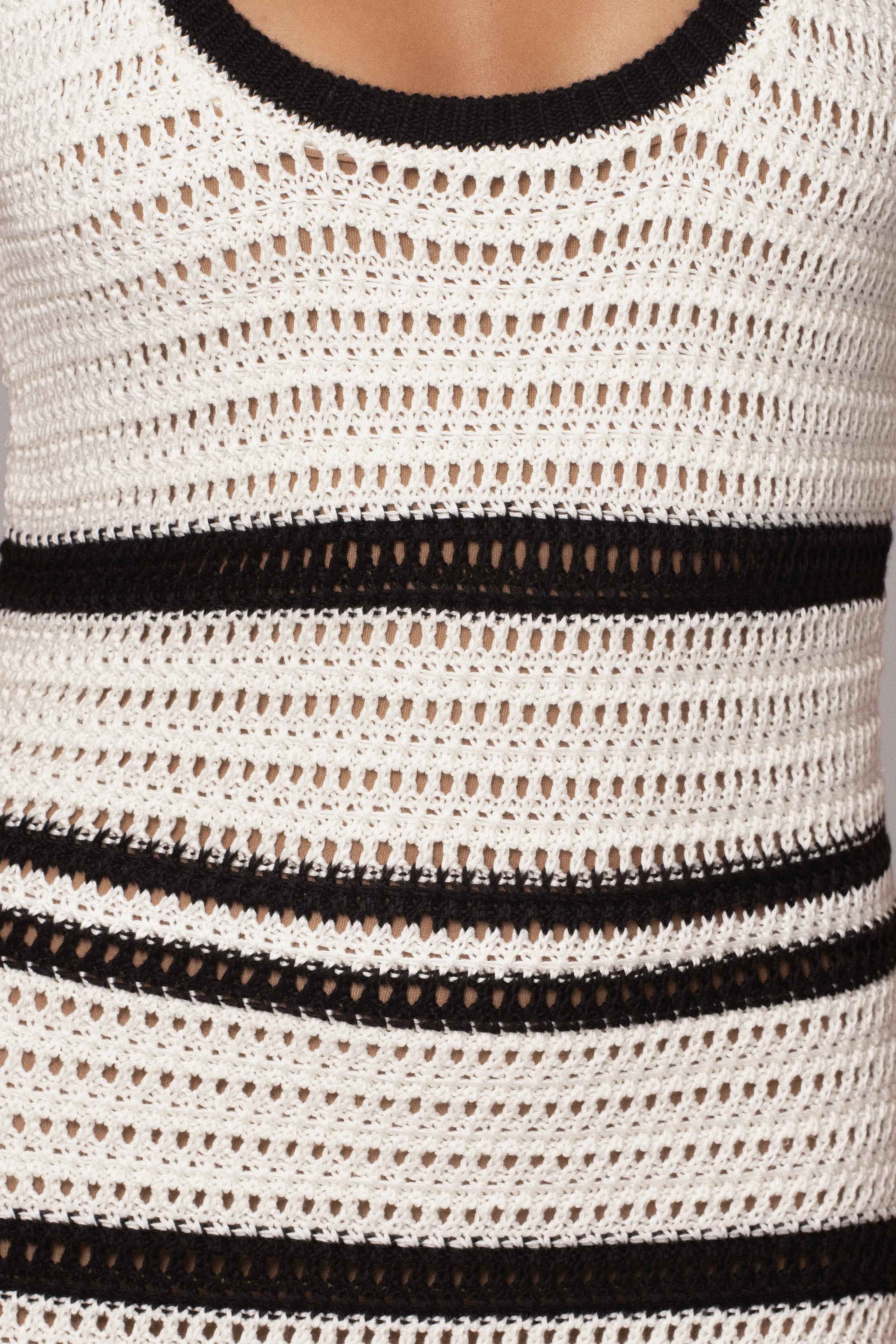 Ivory/Black Destiny Knit Maxi Dress