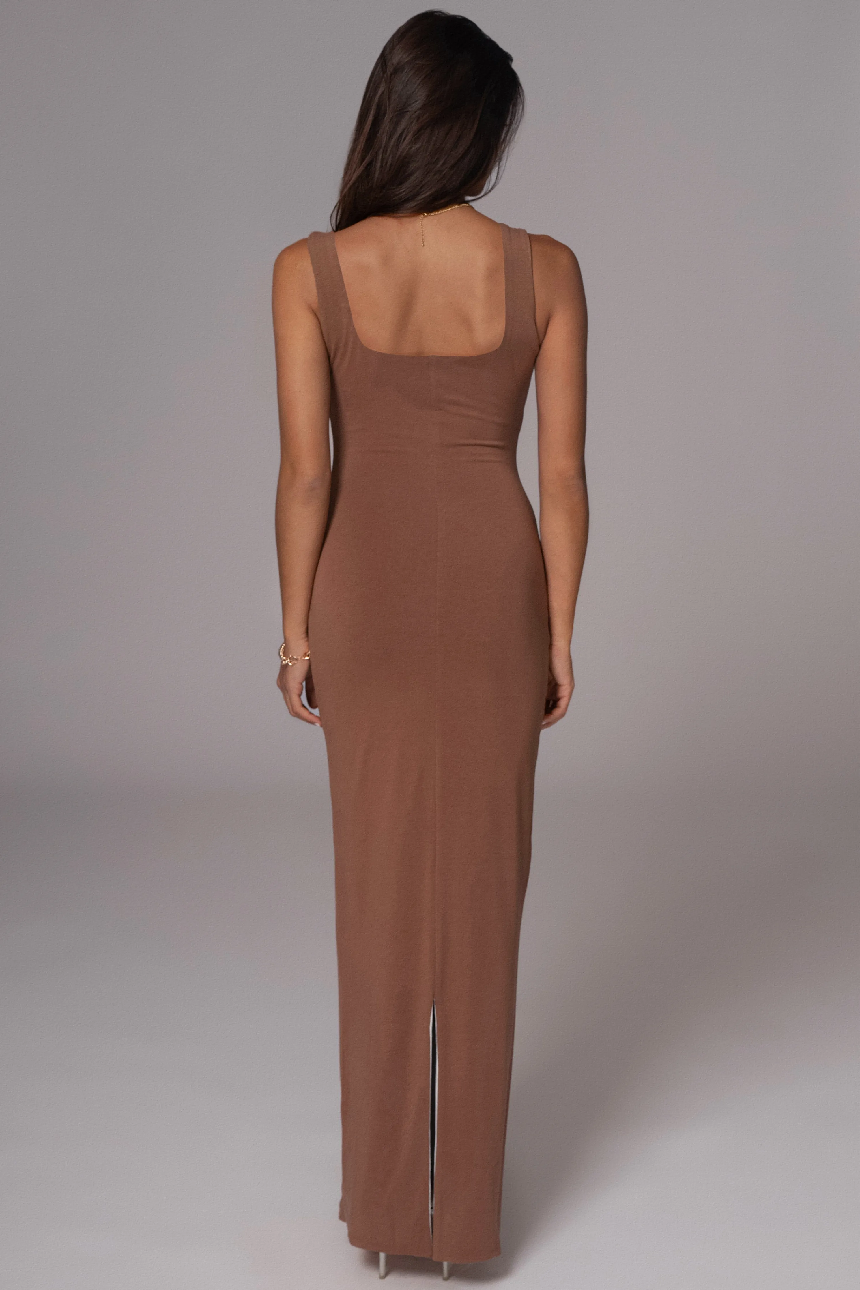 Ivory/Pecan Keidi Reversible Maxi Dress