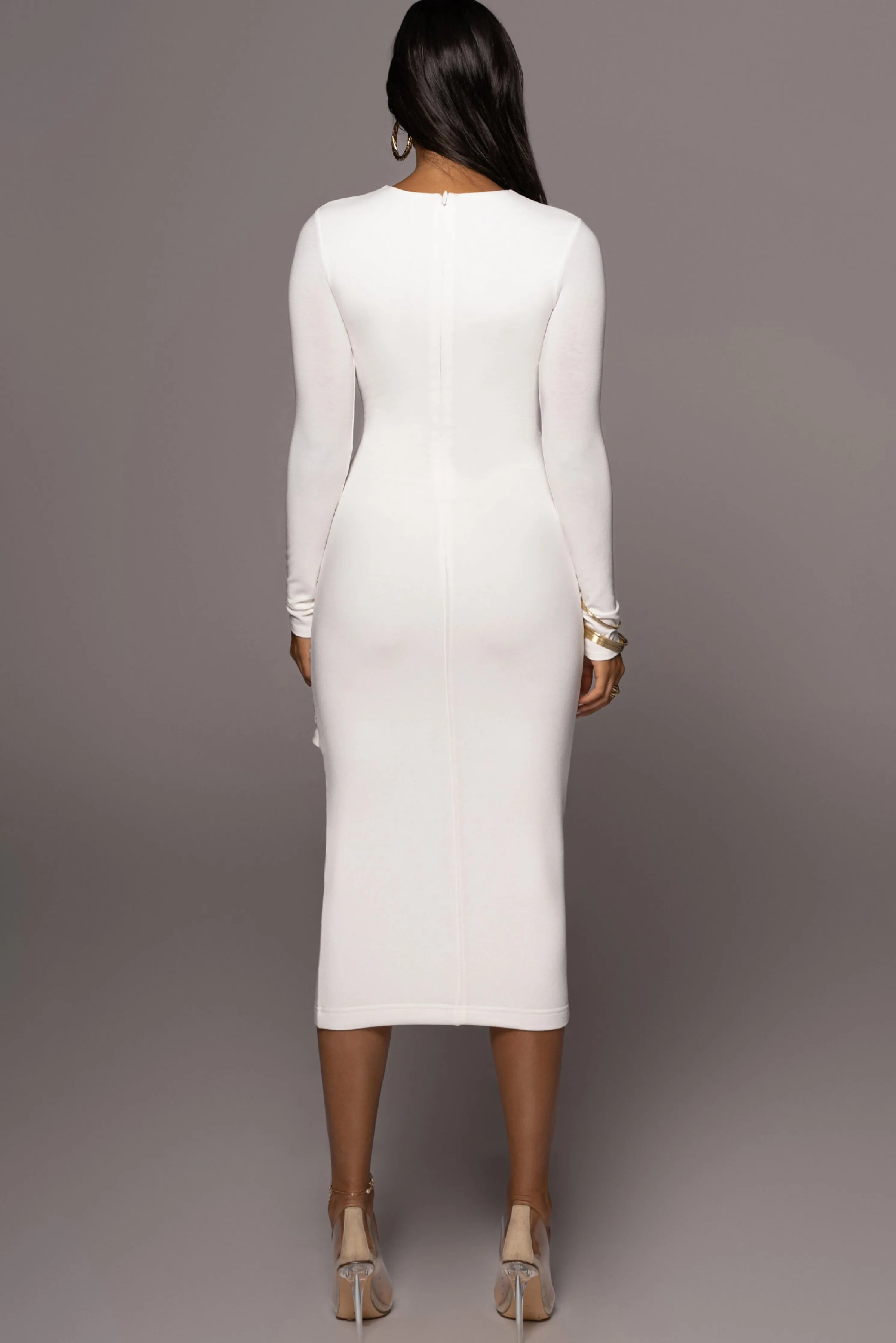 Jluxbasix Ivory Modern Lovers Midi Dress