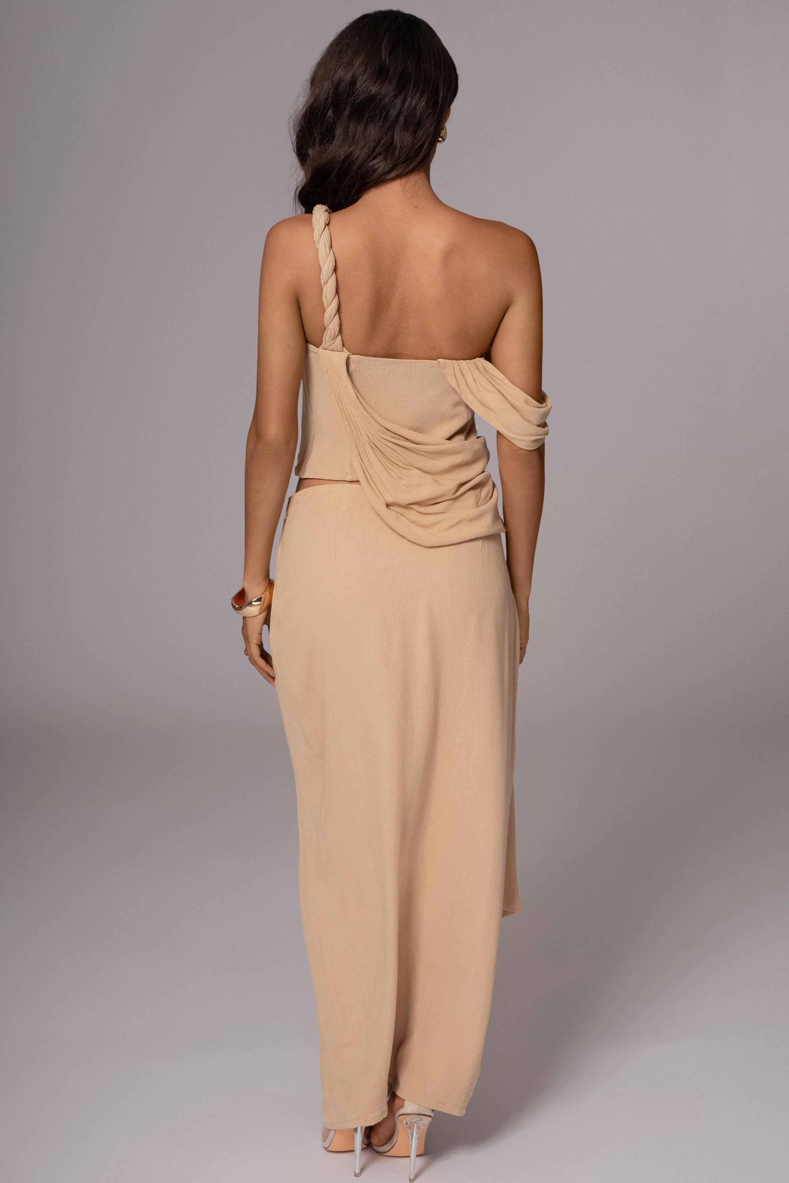 Khaki Diosa Drape Top