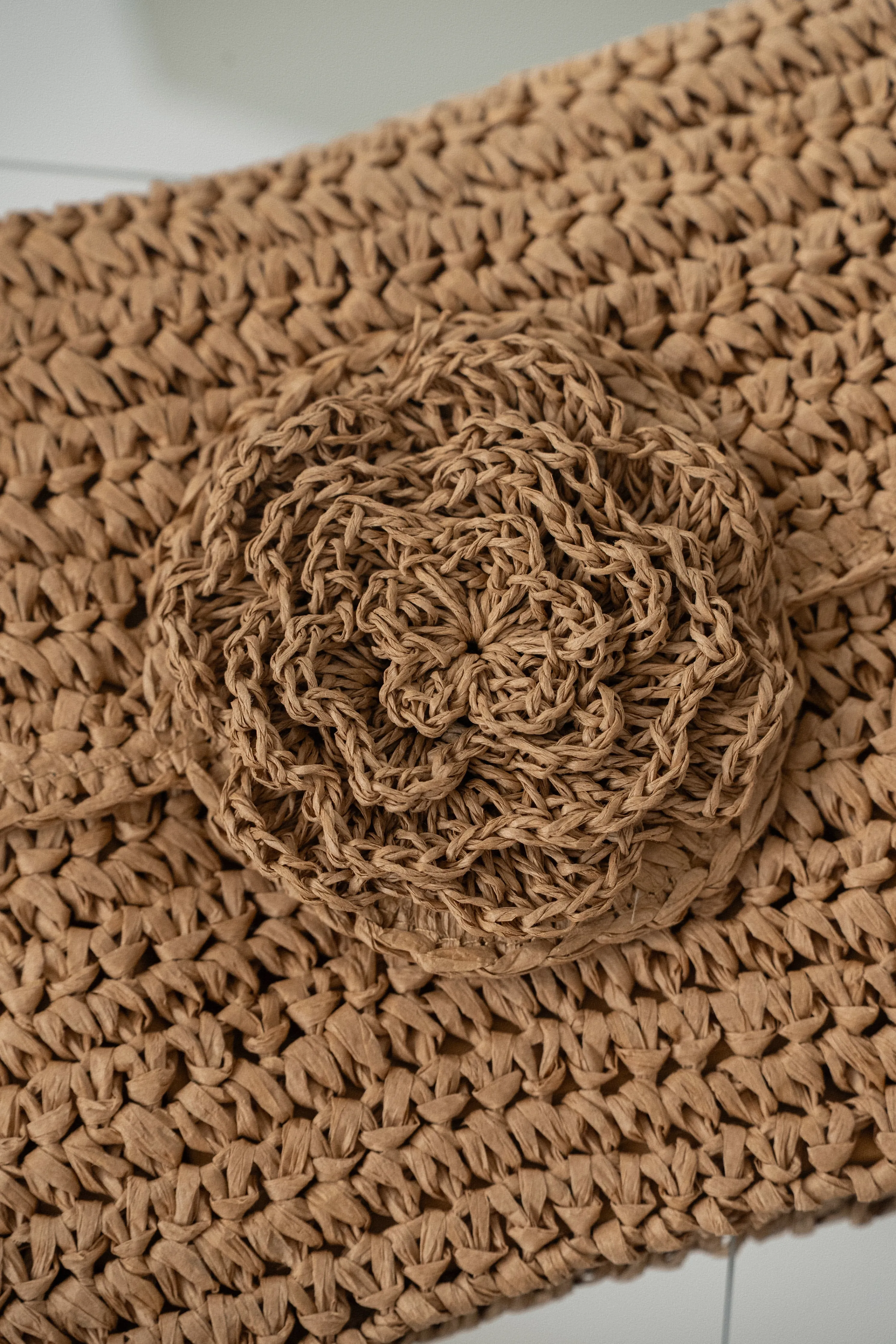 Khaki Woven Rose Clutch