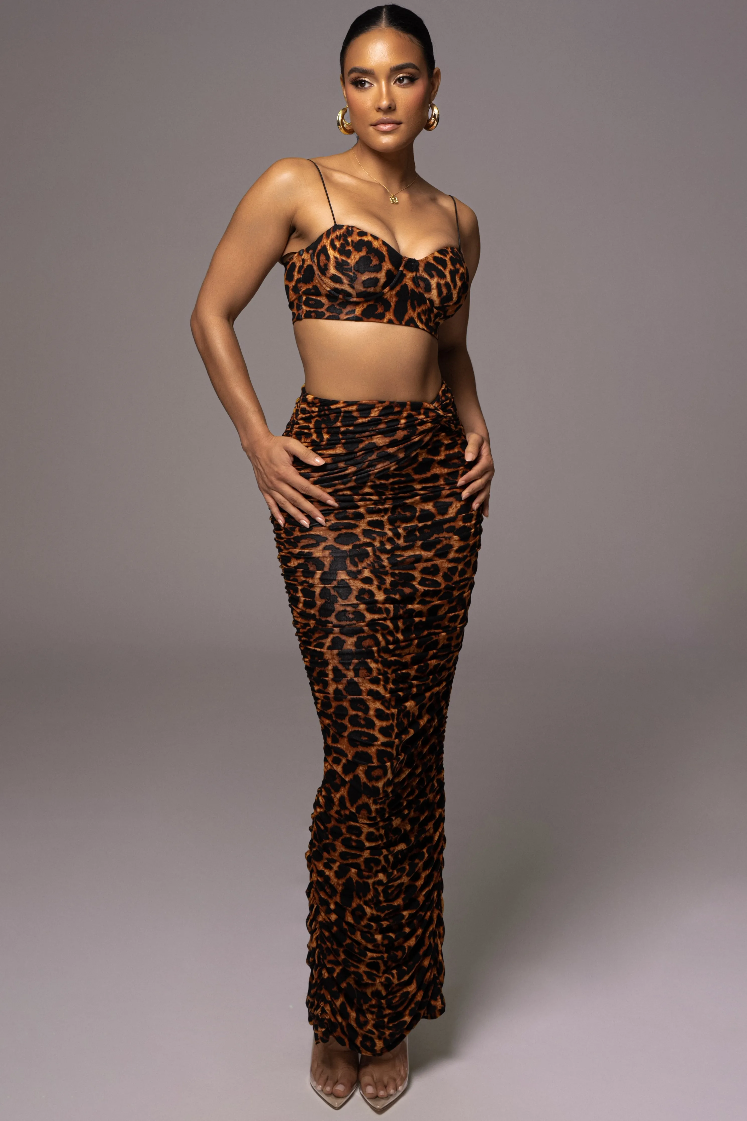 Leopard Lead You On Skirt Set