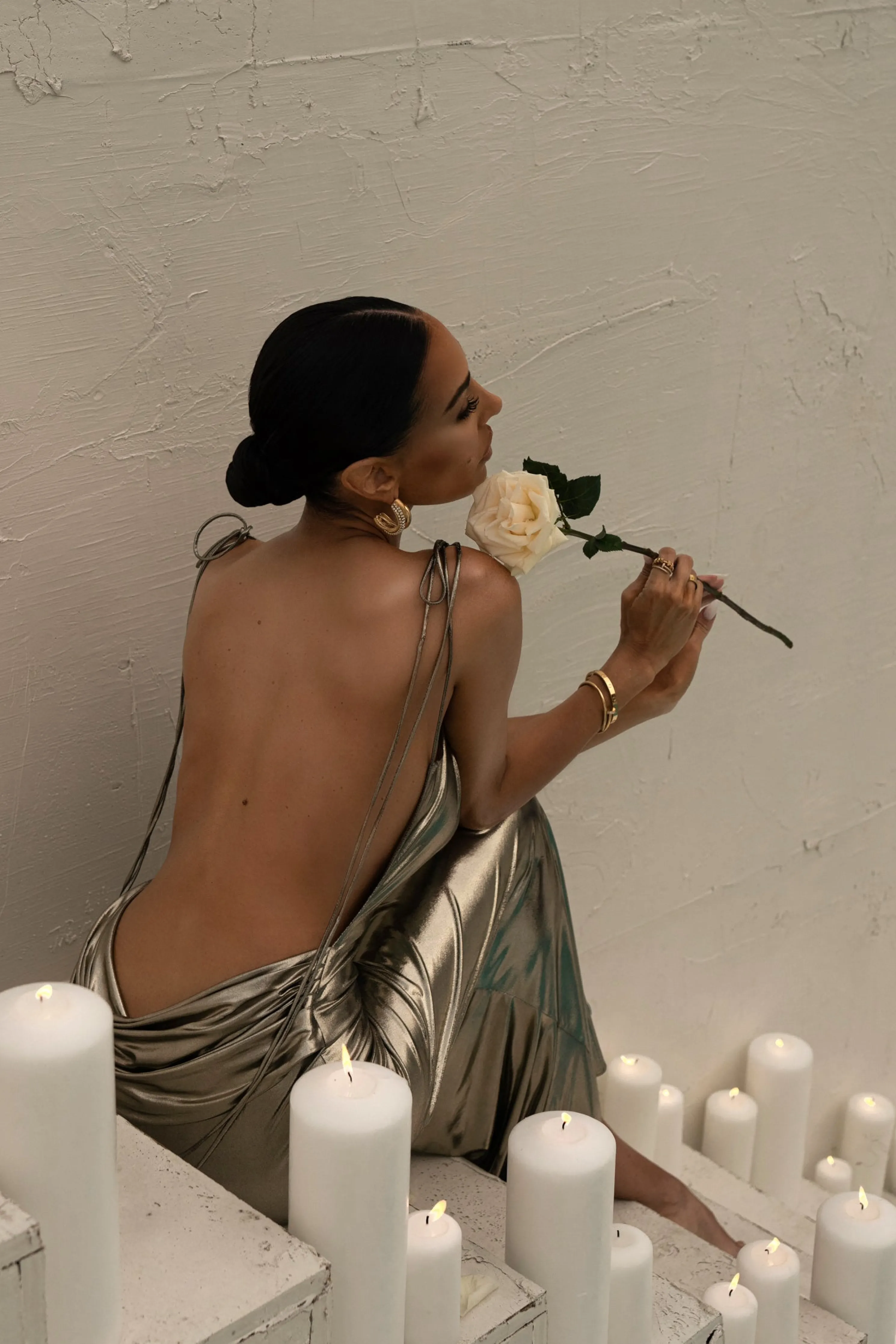 Light Gold Heart of Gold Maxi Dress