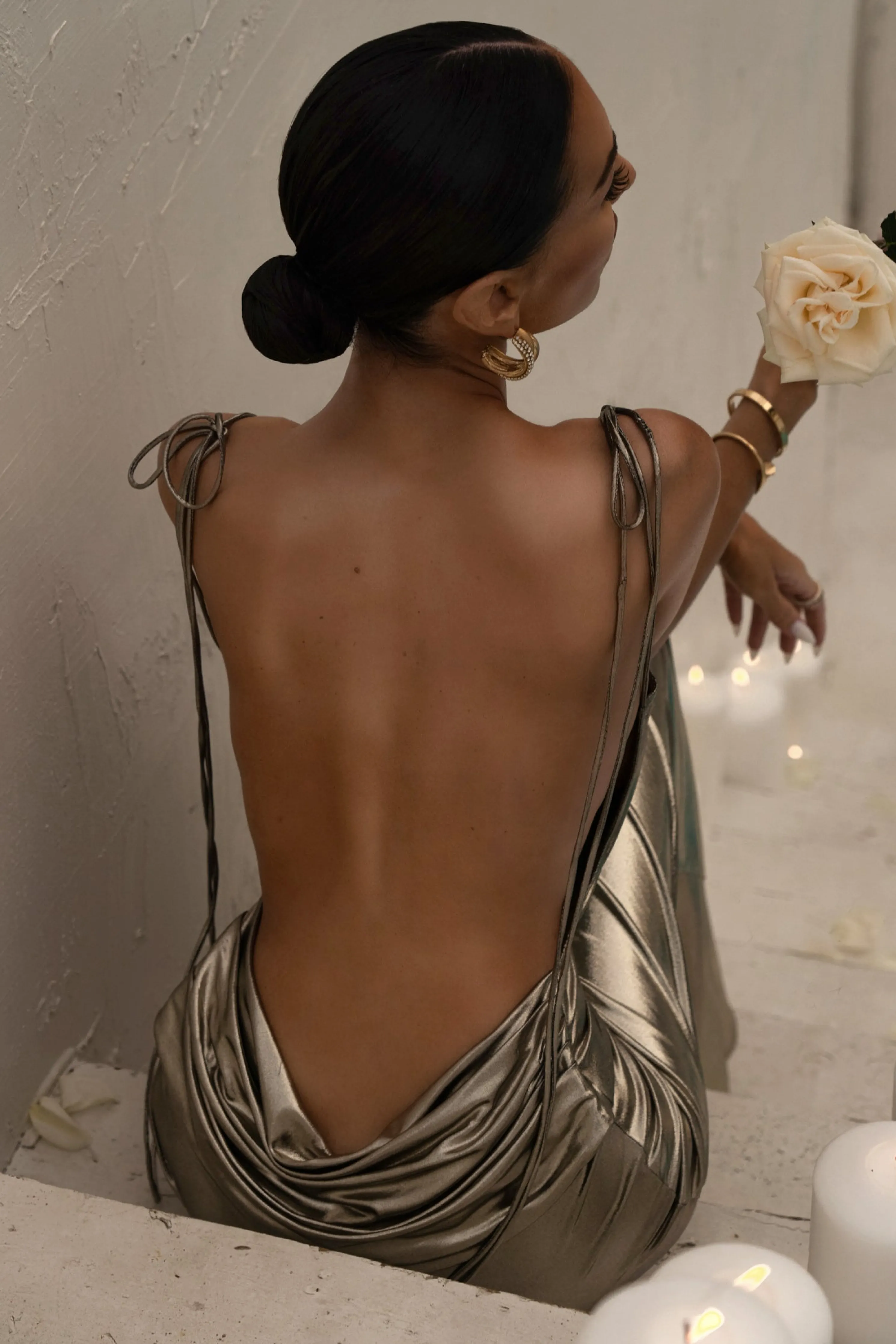 Light Gold Heart of Gold Maxi Dress