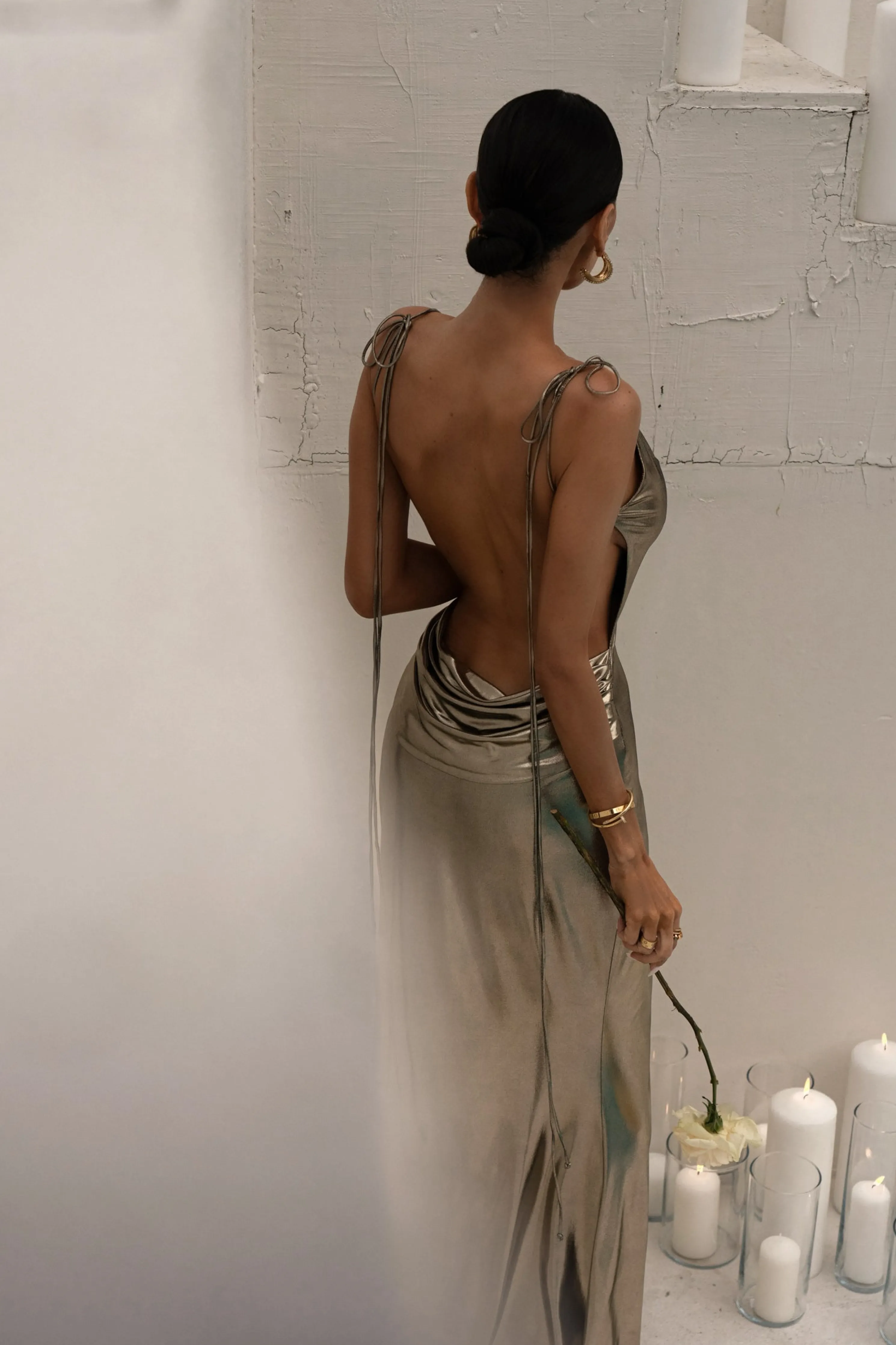 Light Gold Heart of Gold Maxi Dress