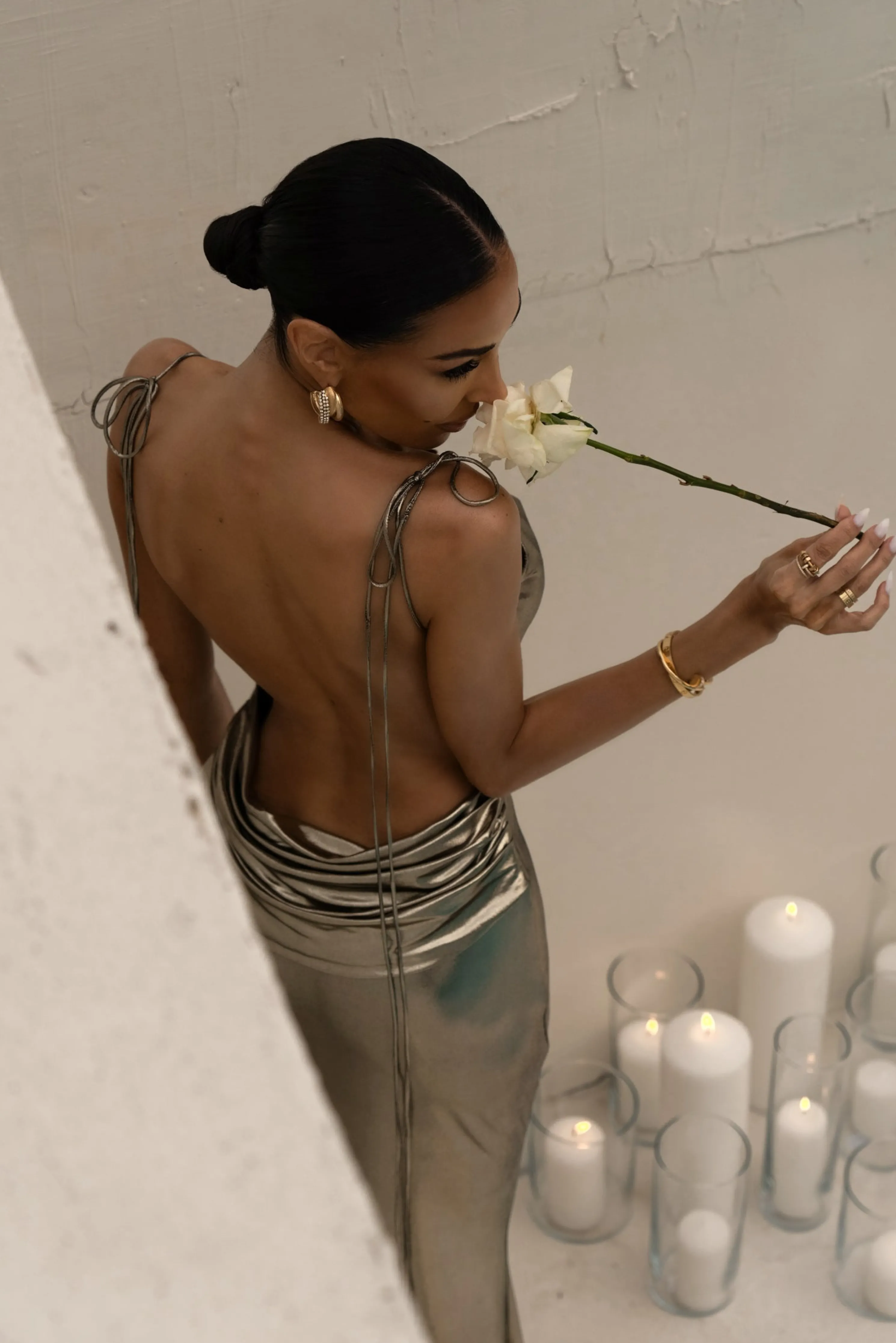 Light Gold Heart of Gold Maxi Dress