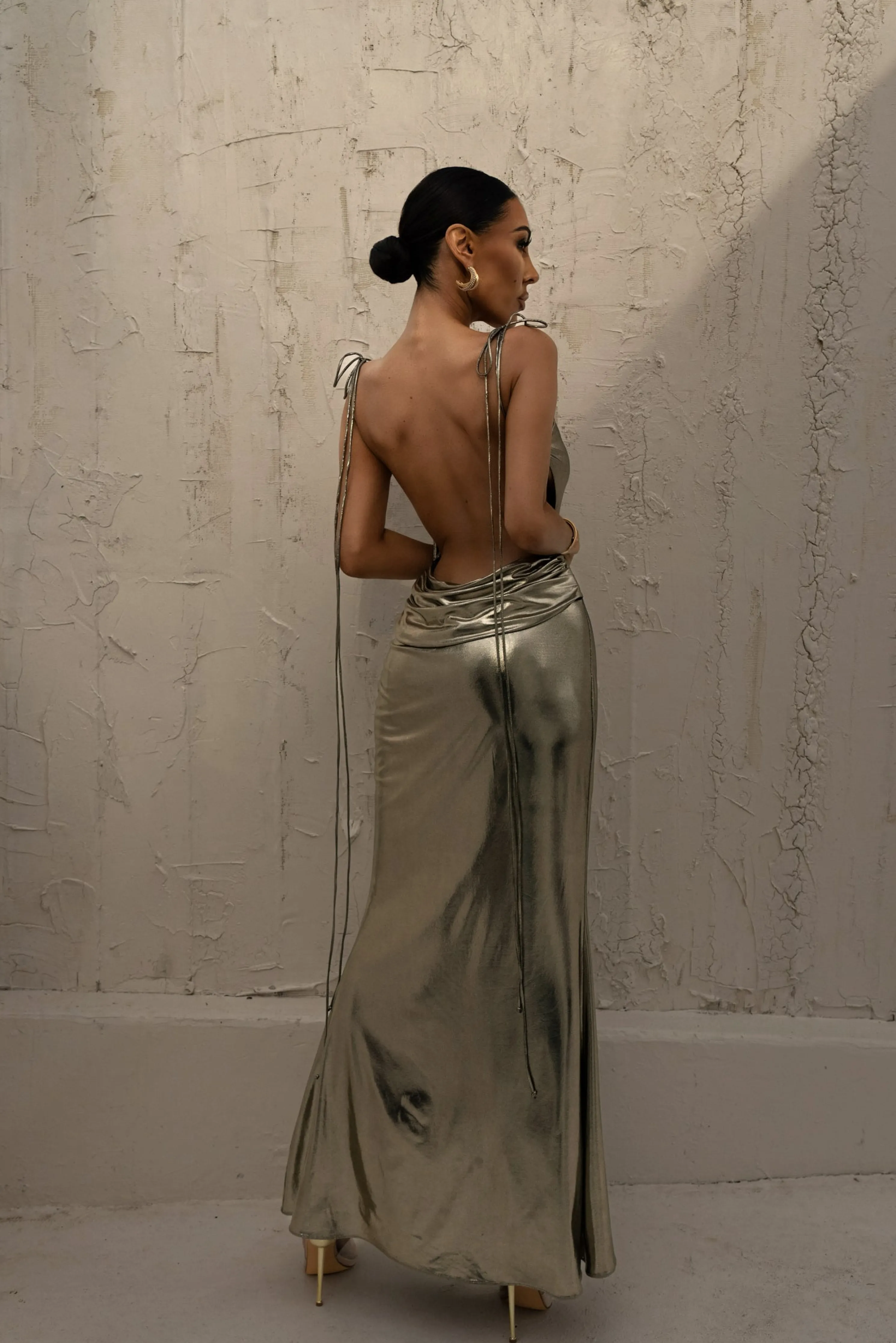 Light Gold Heart of Gold Maxi Dress