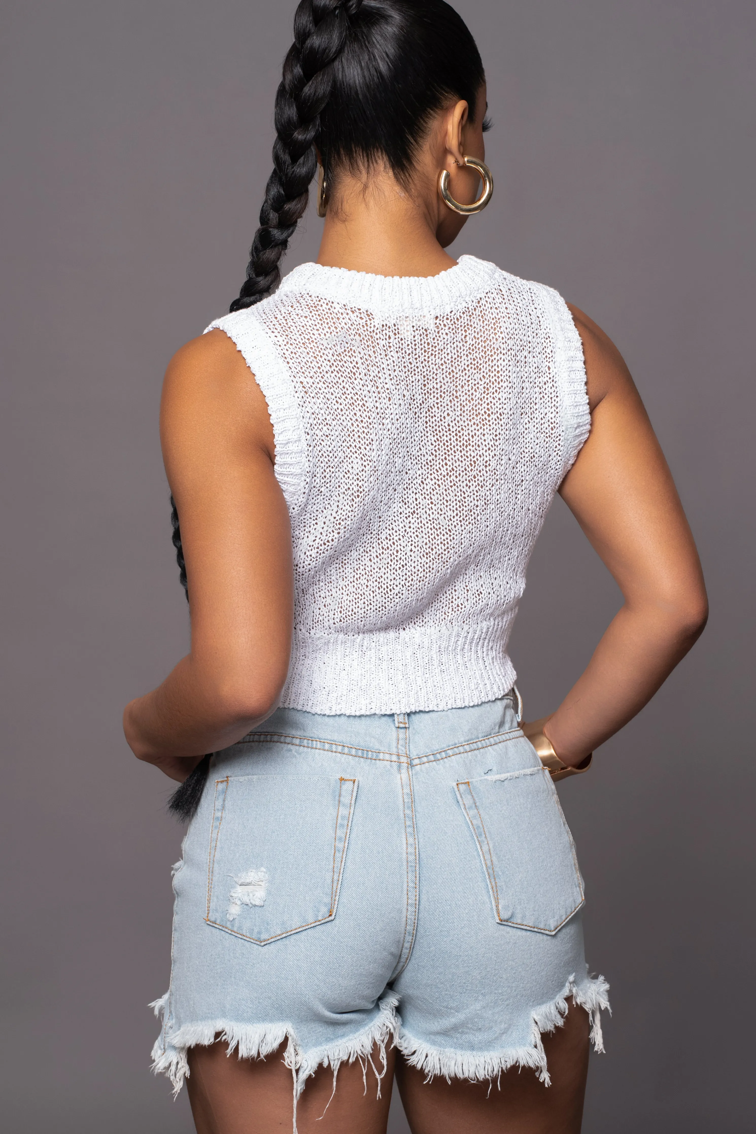 Light Wash Denim Drifted Distressed Shorts