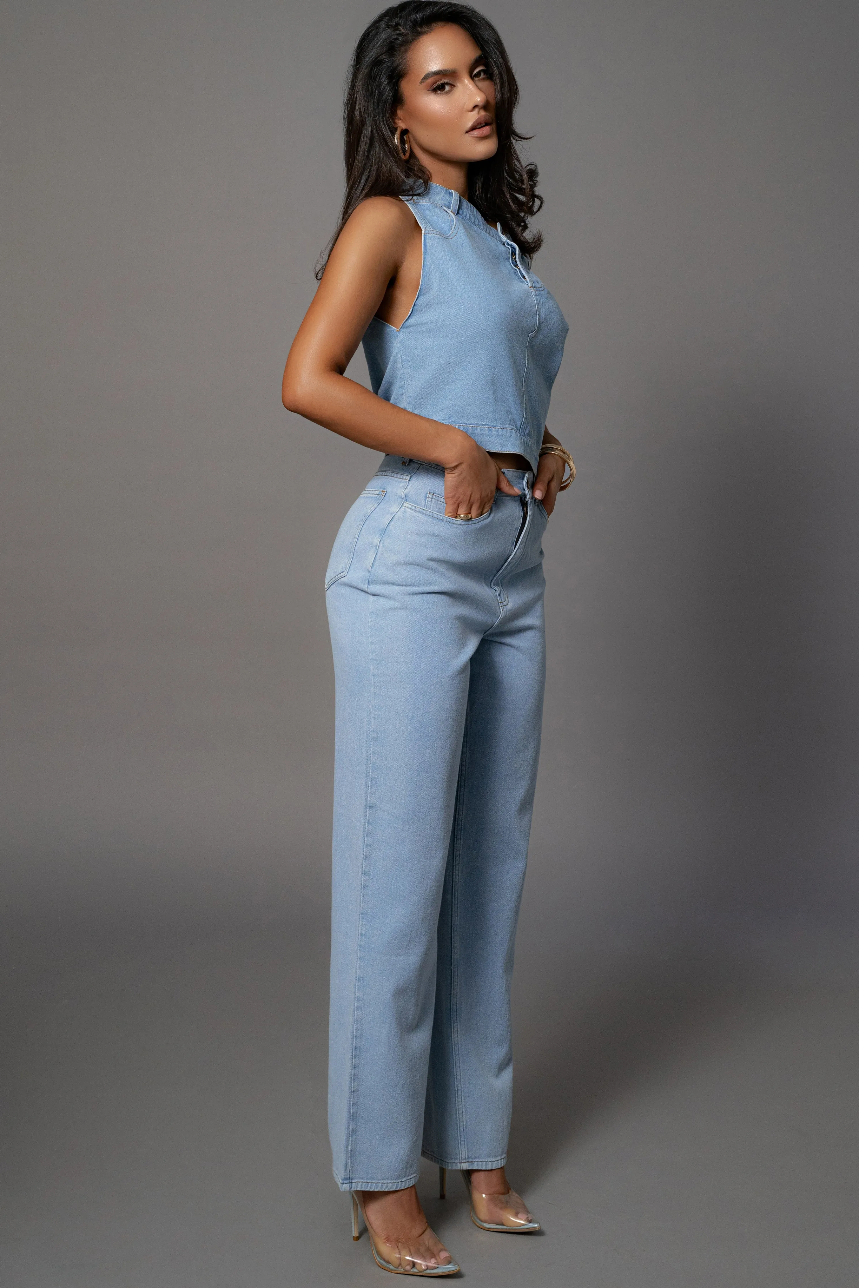 Light Wash Shanice Denim Top