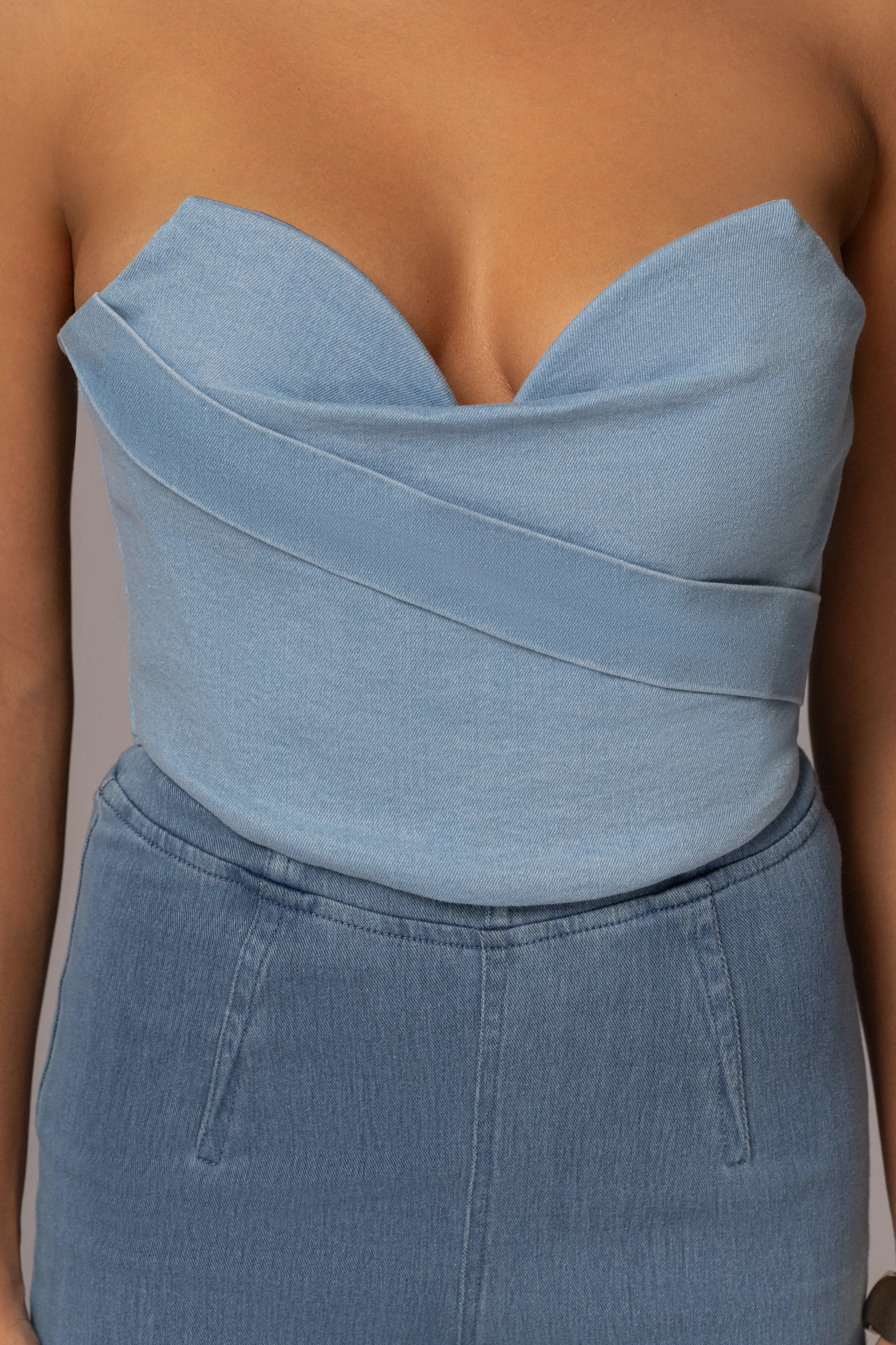 Light Wash Teyana Denim Bustier