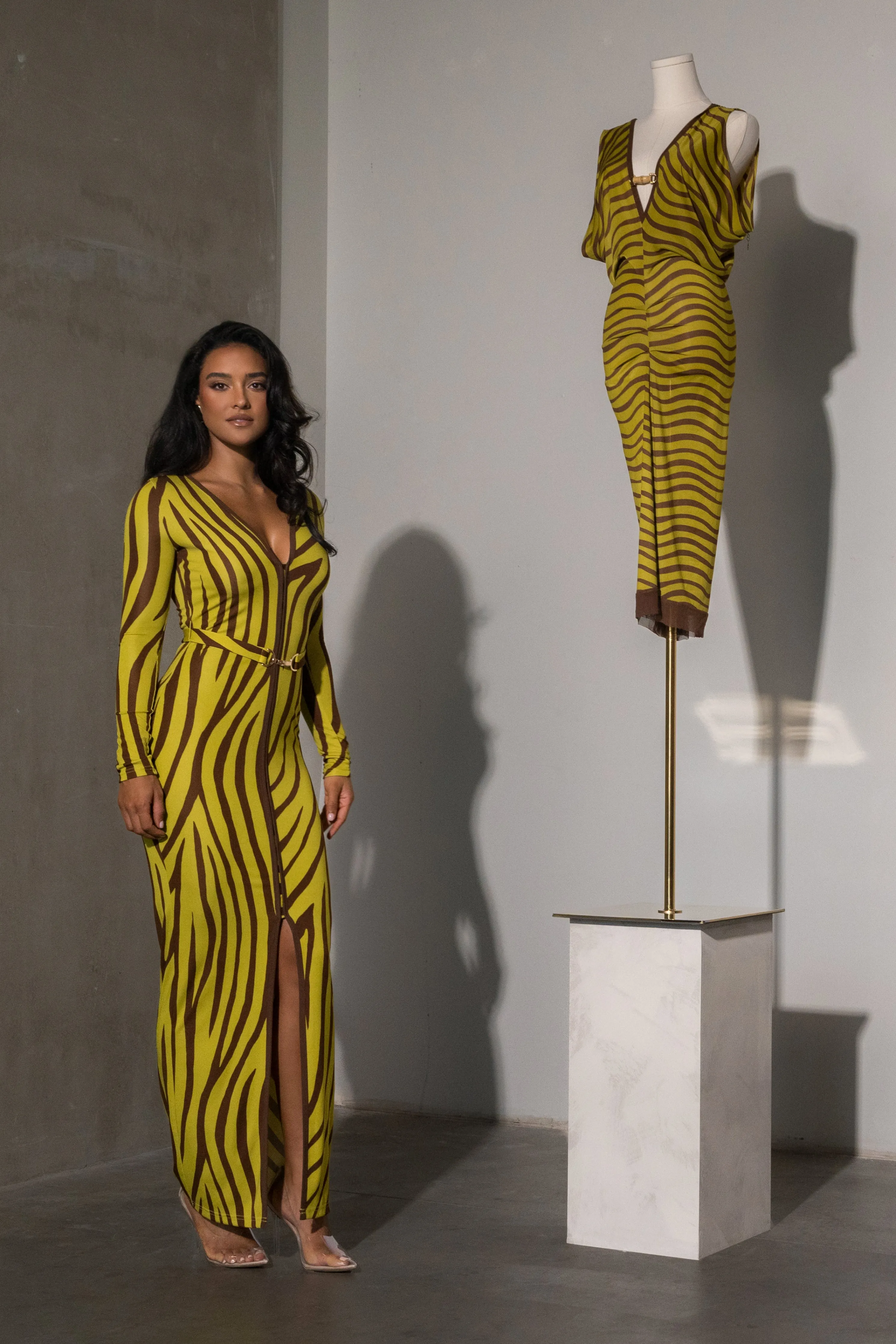 Lime Print Juki Maxi Dress