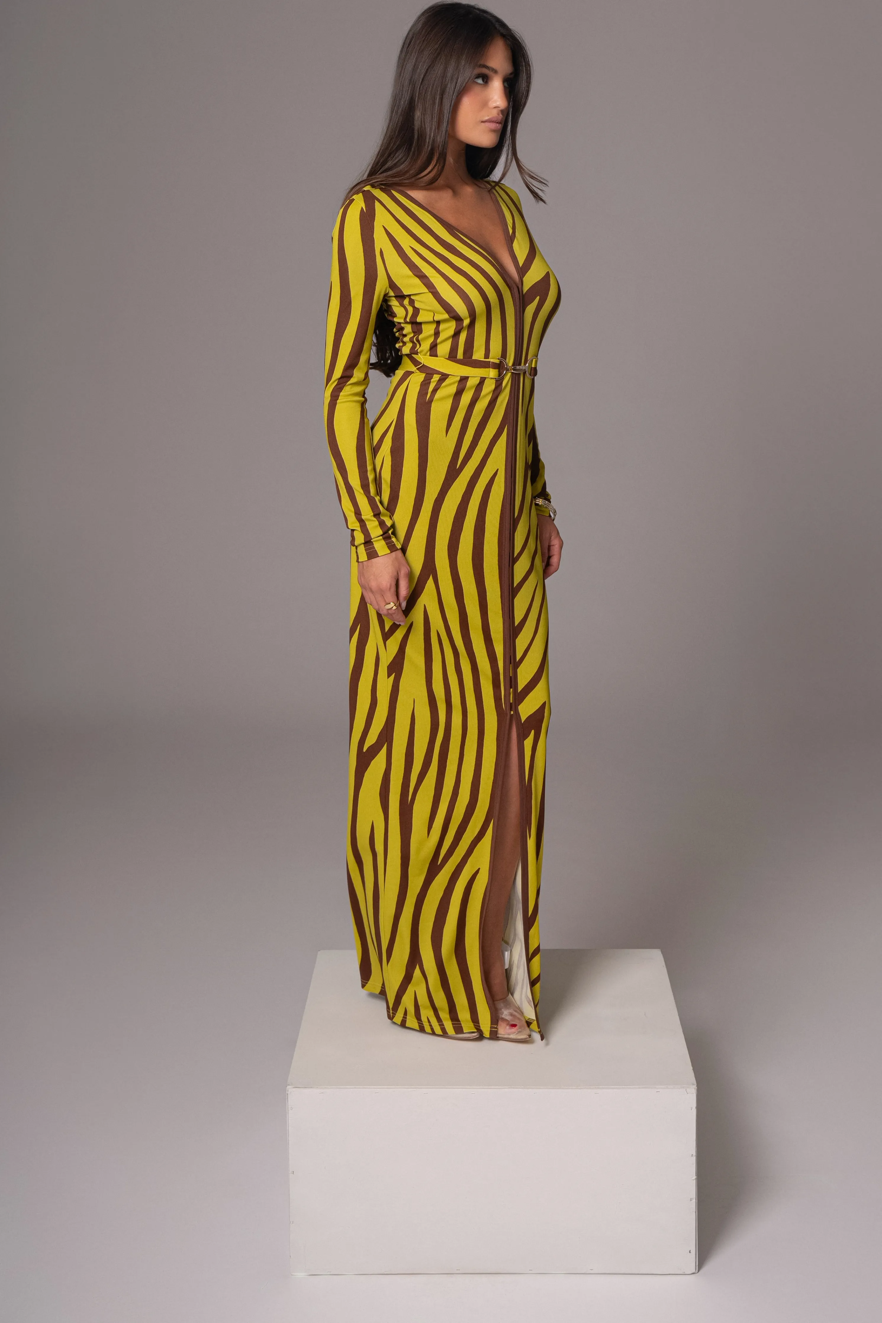 Lime Print Juki Maxi Dress