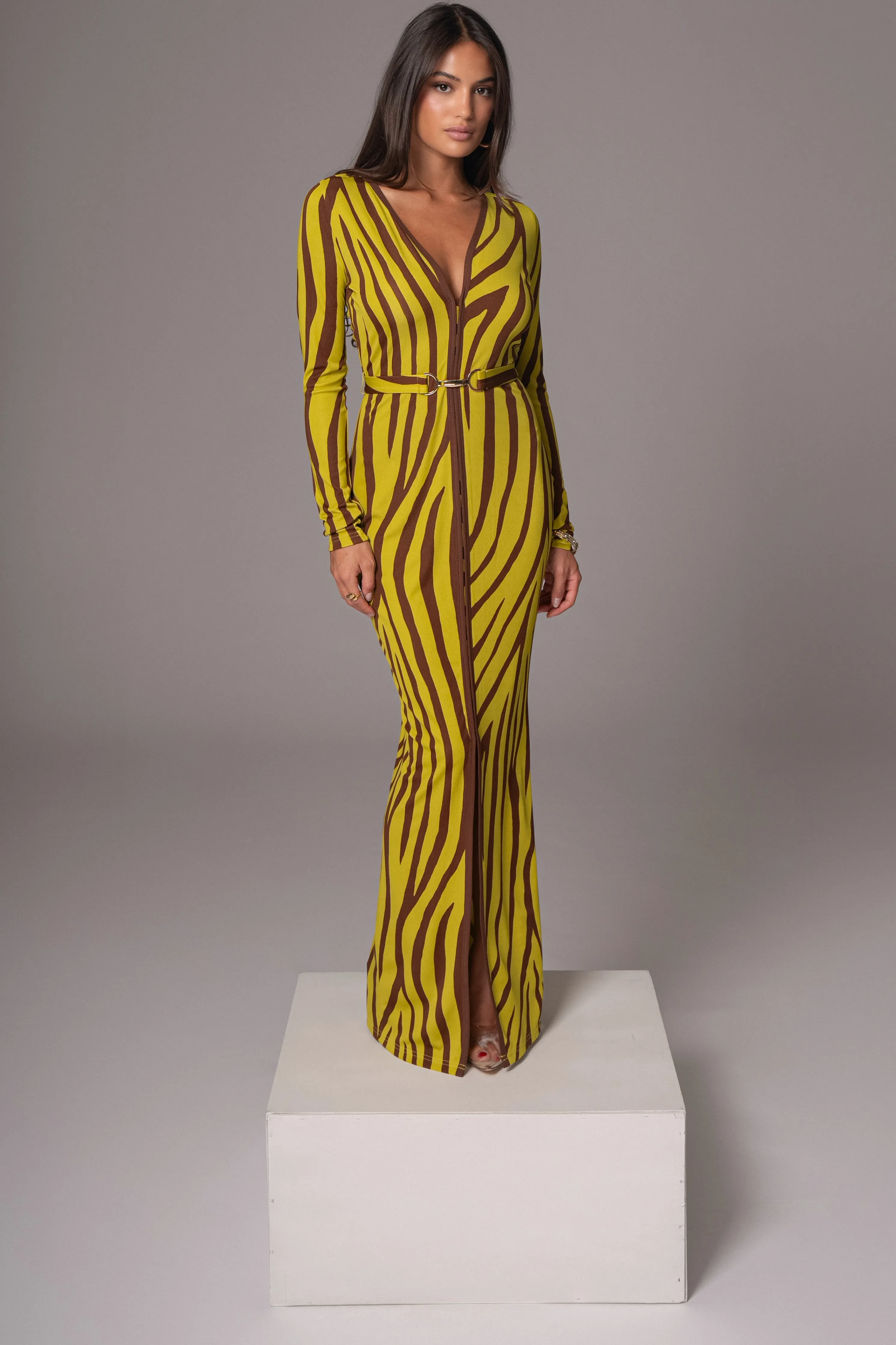 Lime Print Juki Maxi Dress