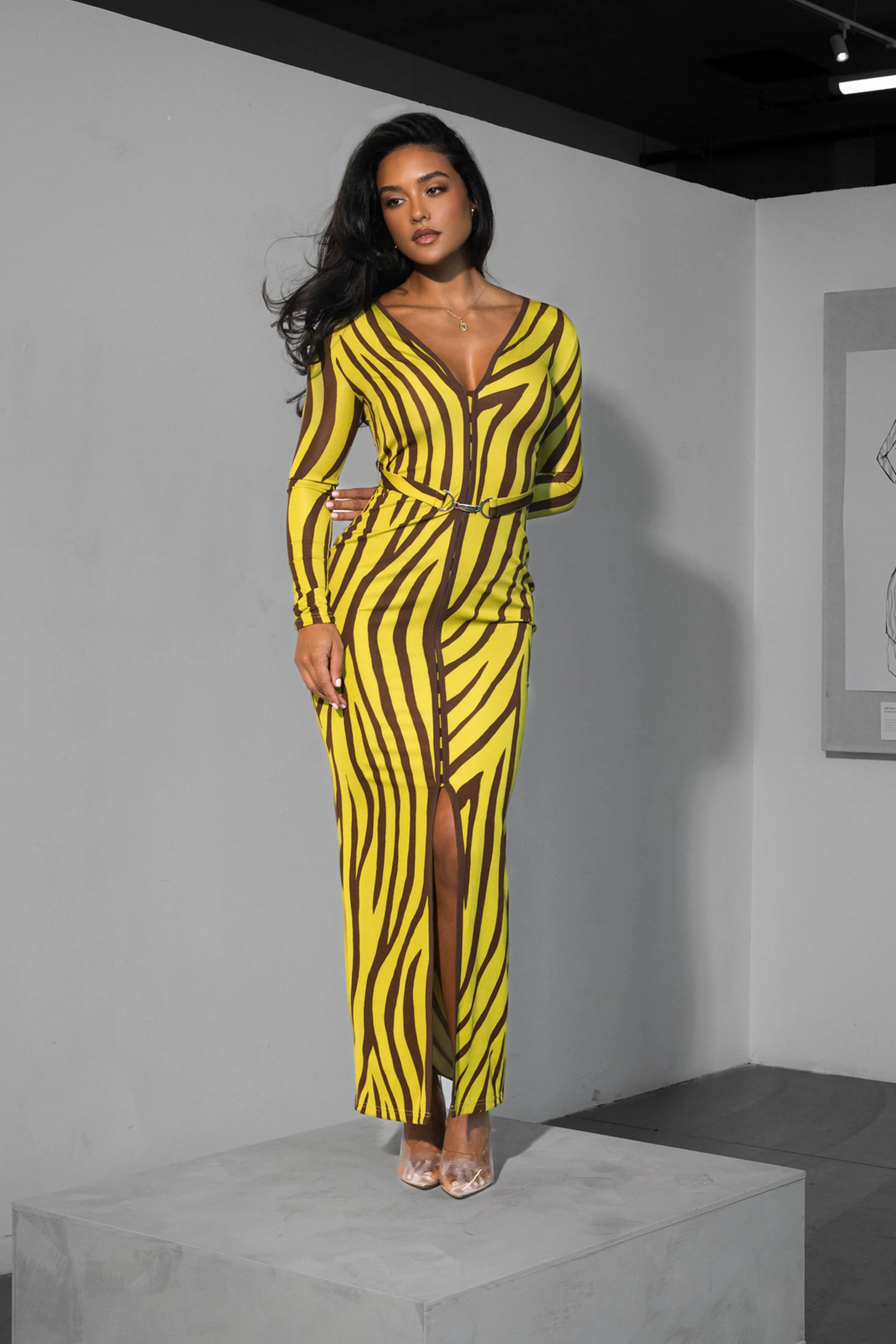 Lime Print Juki Maxi Dress