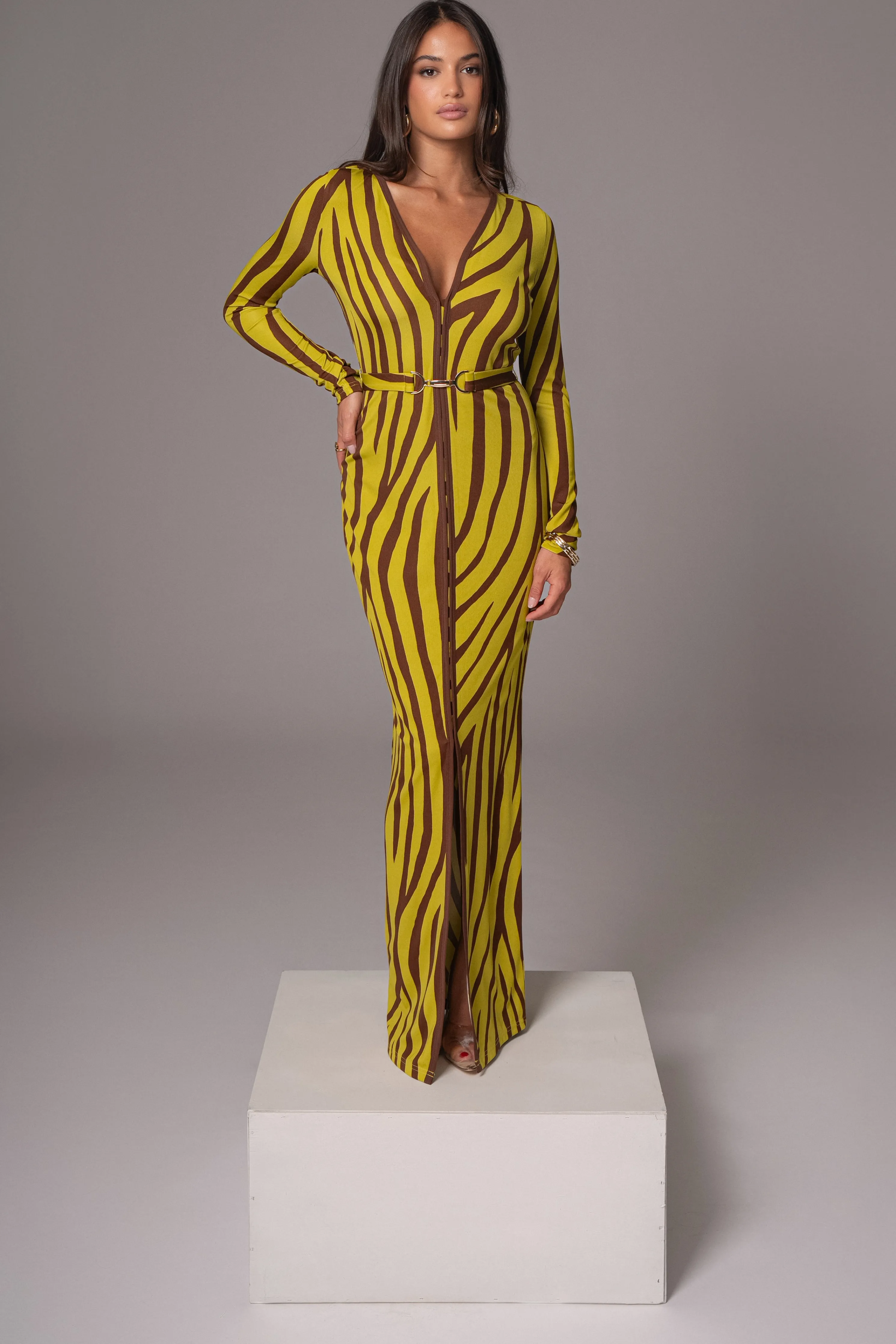 Lime Print Juki Maxi Dress