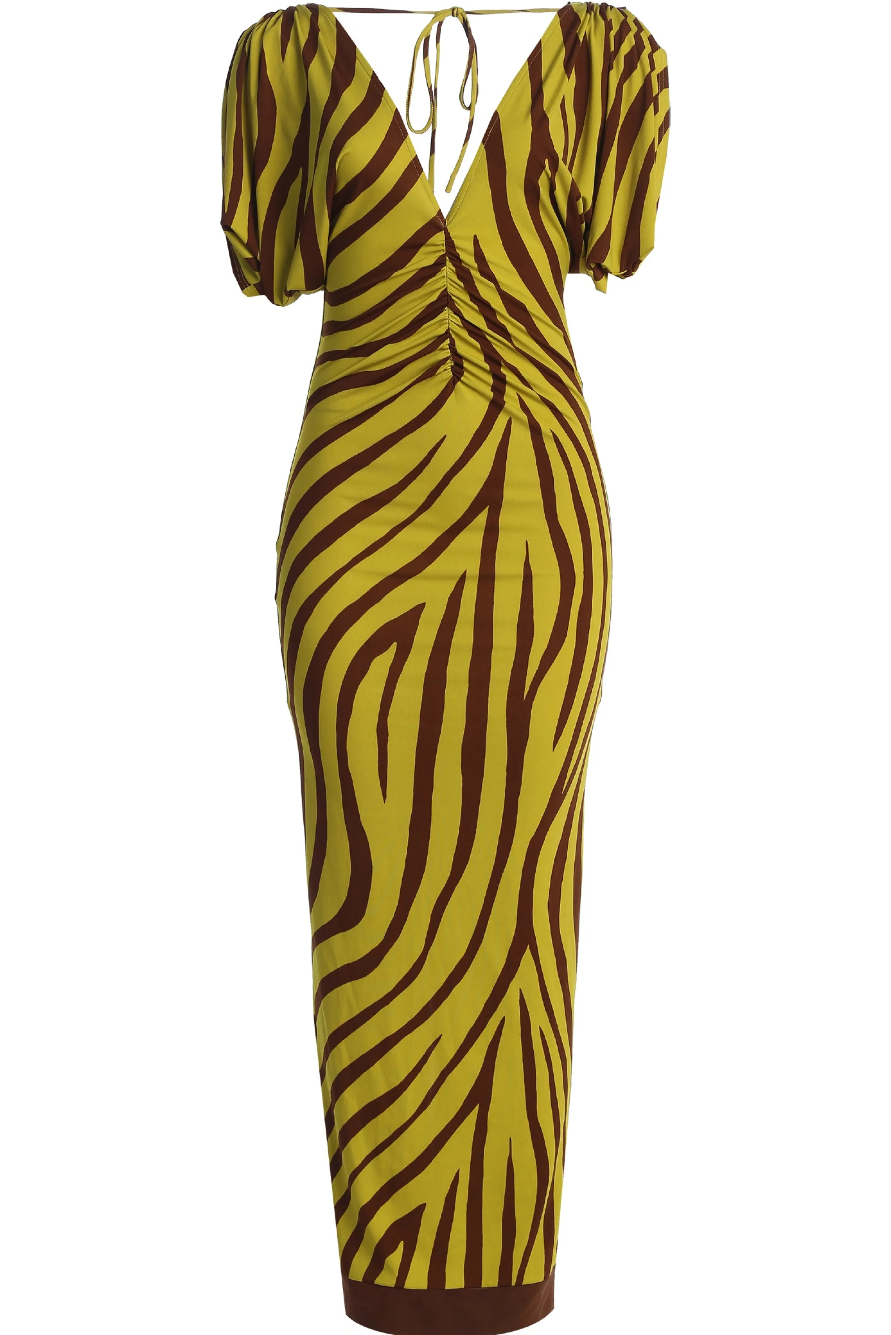 Lime Print Occasion Print Maxi Dress