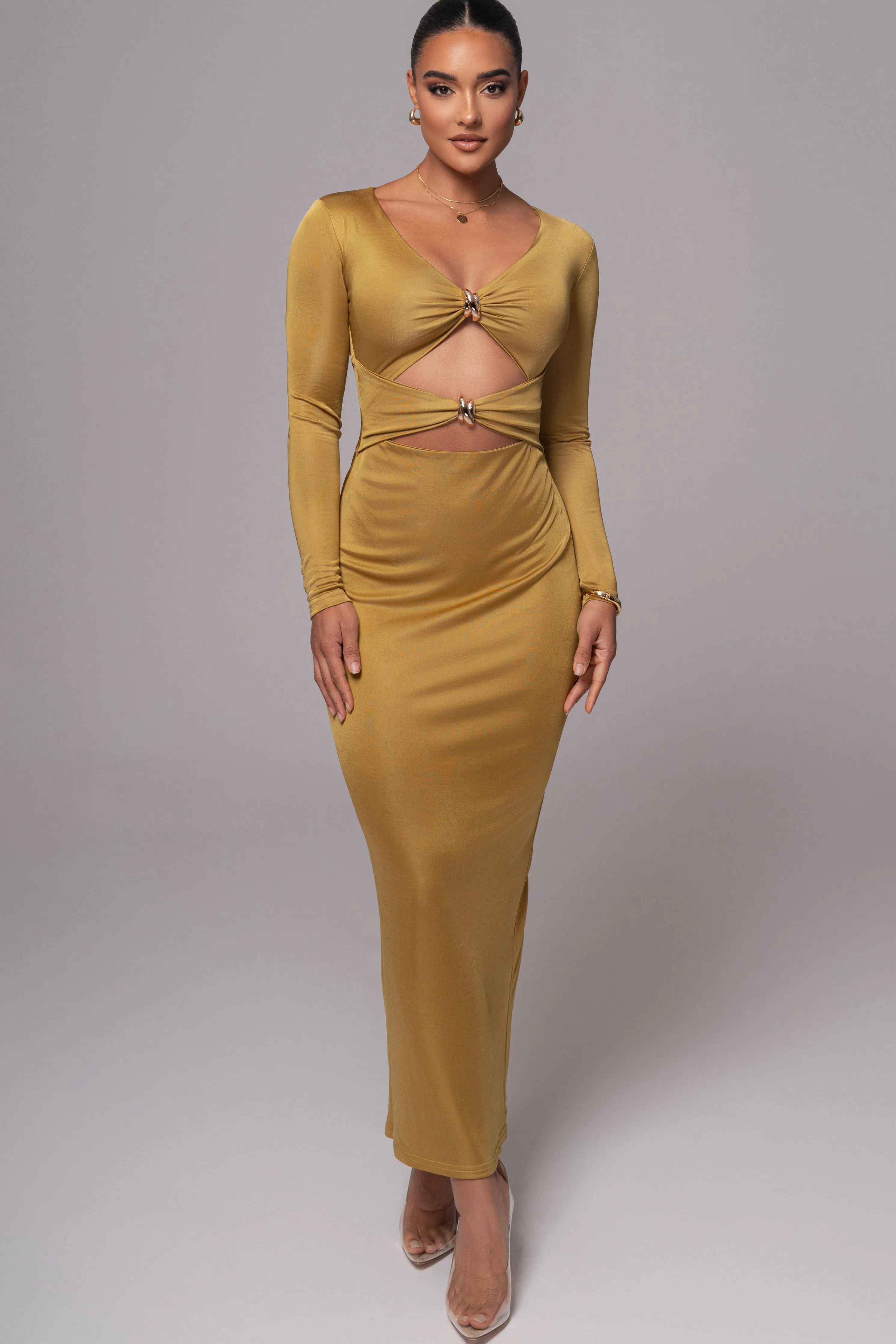 Lime Soiree Cutout Maxi Dress