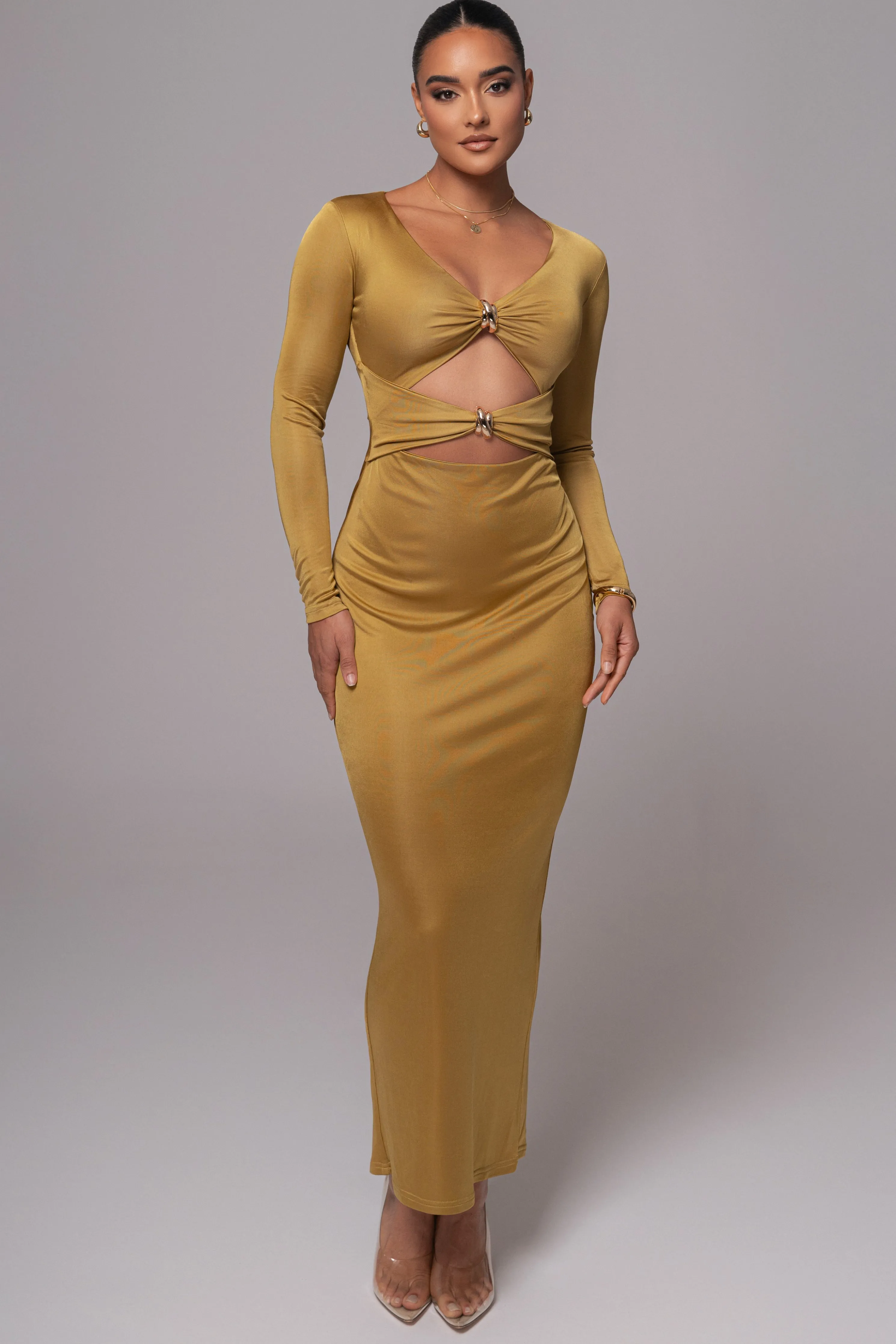 Lime Soiree Cutout Maxi Dress