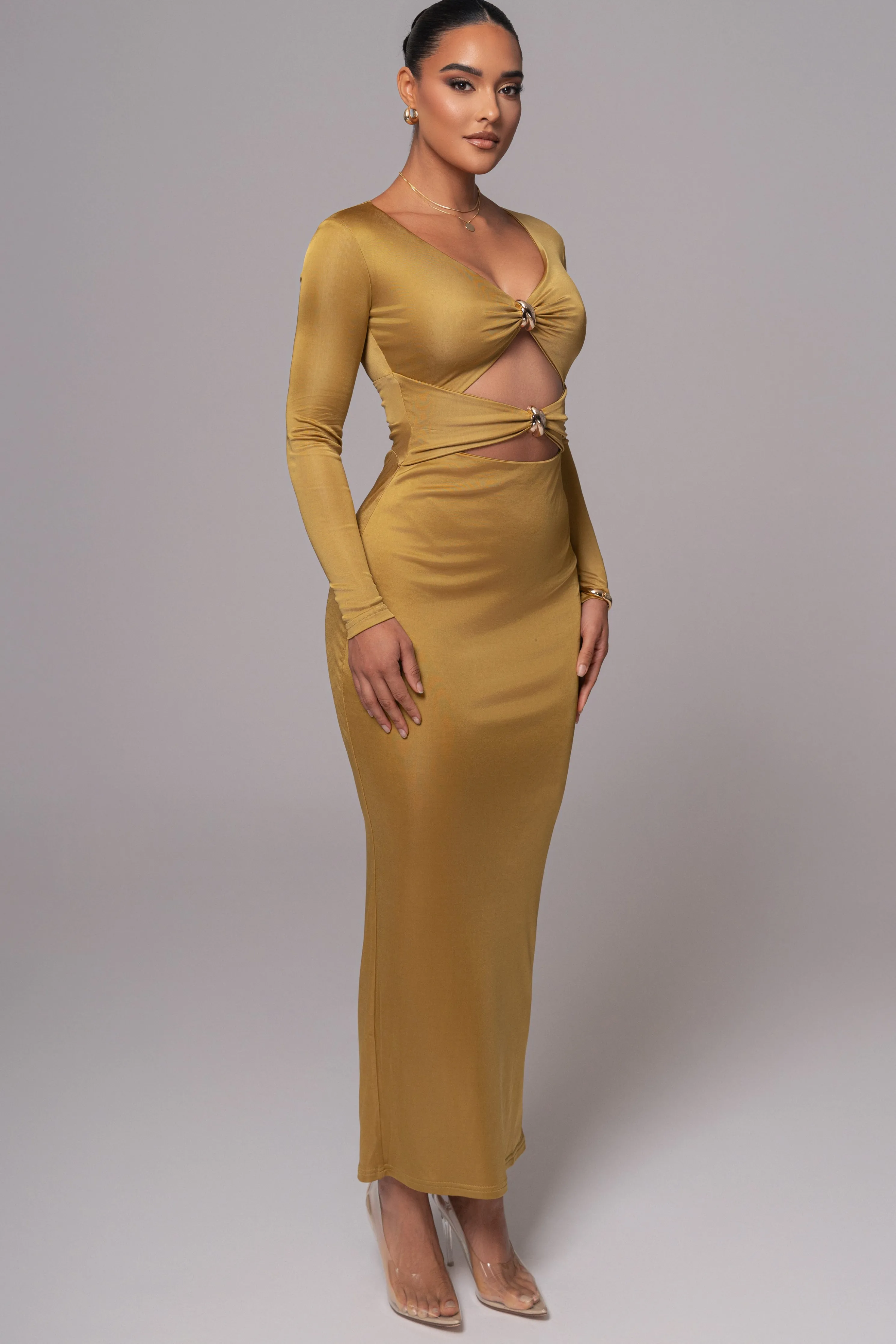 Lime Soiree Cutout Maxi Dress