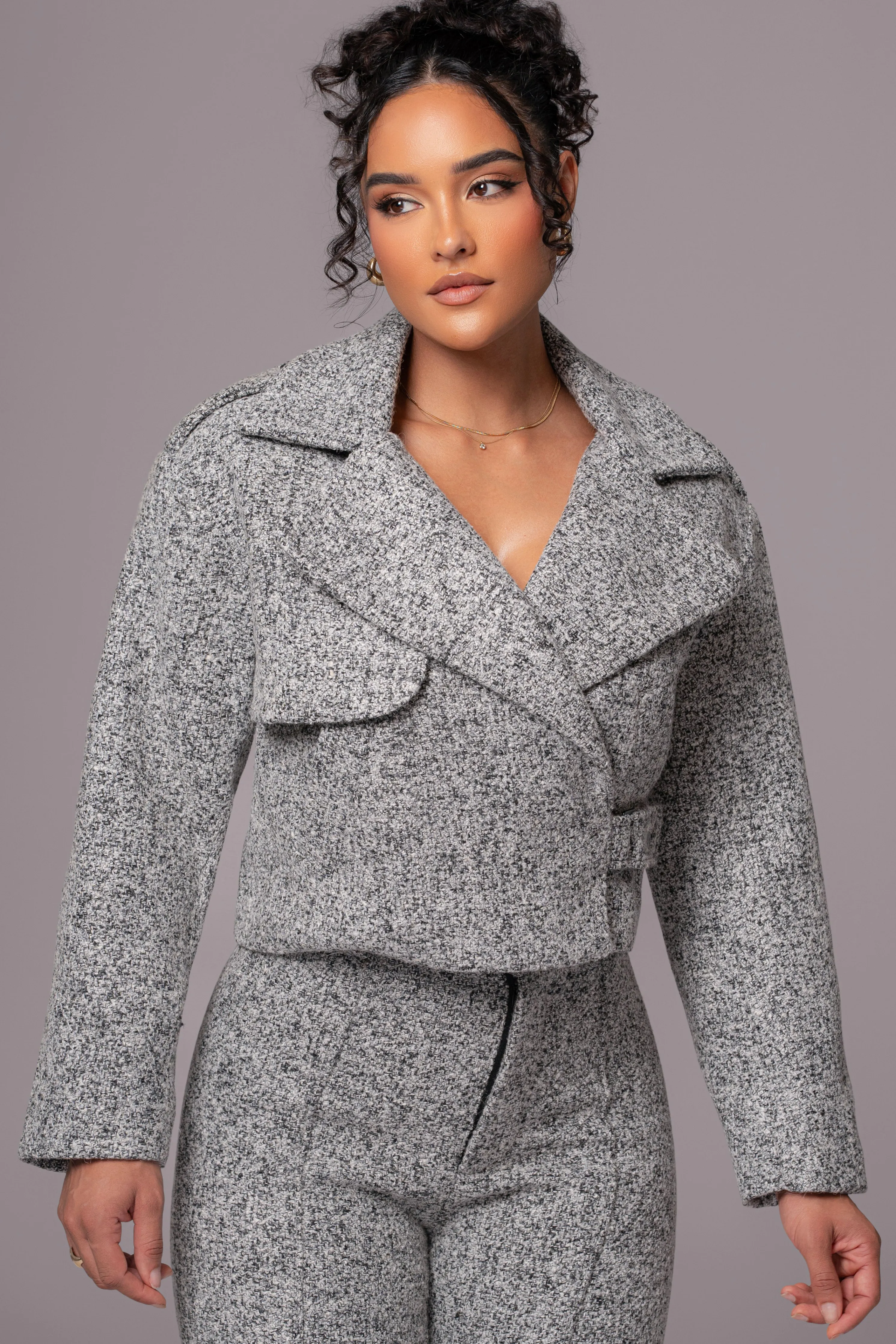 Lt. Grey Zoe Tweed Jacket