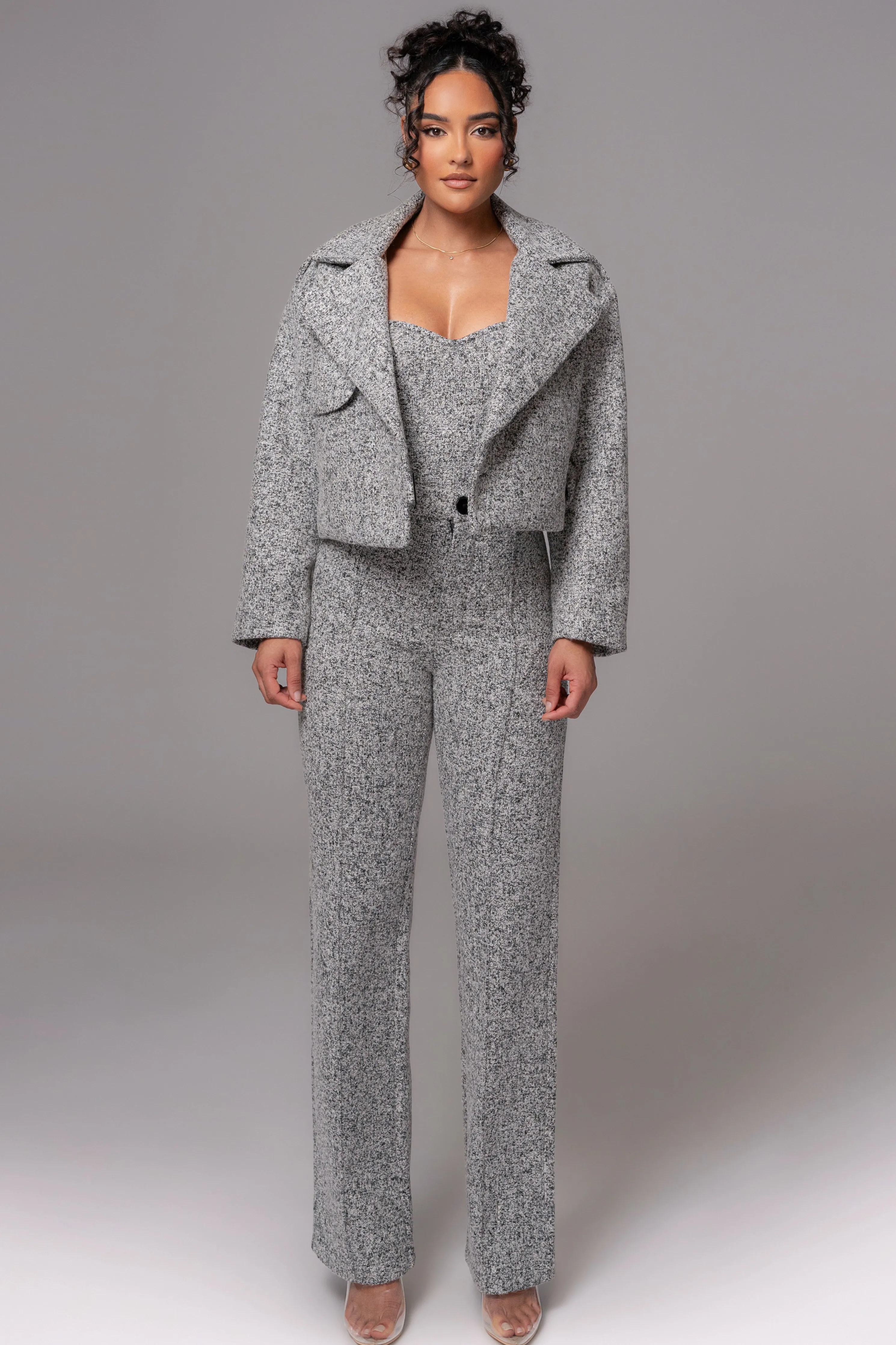 Lt. Grey Zoe Tweed Jacket
