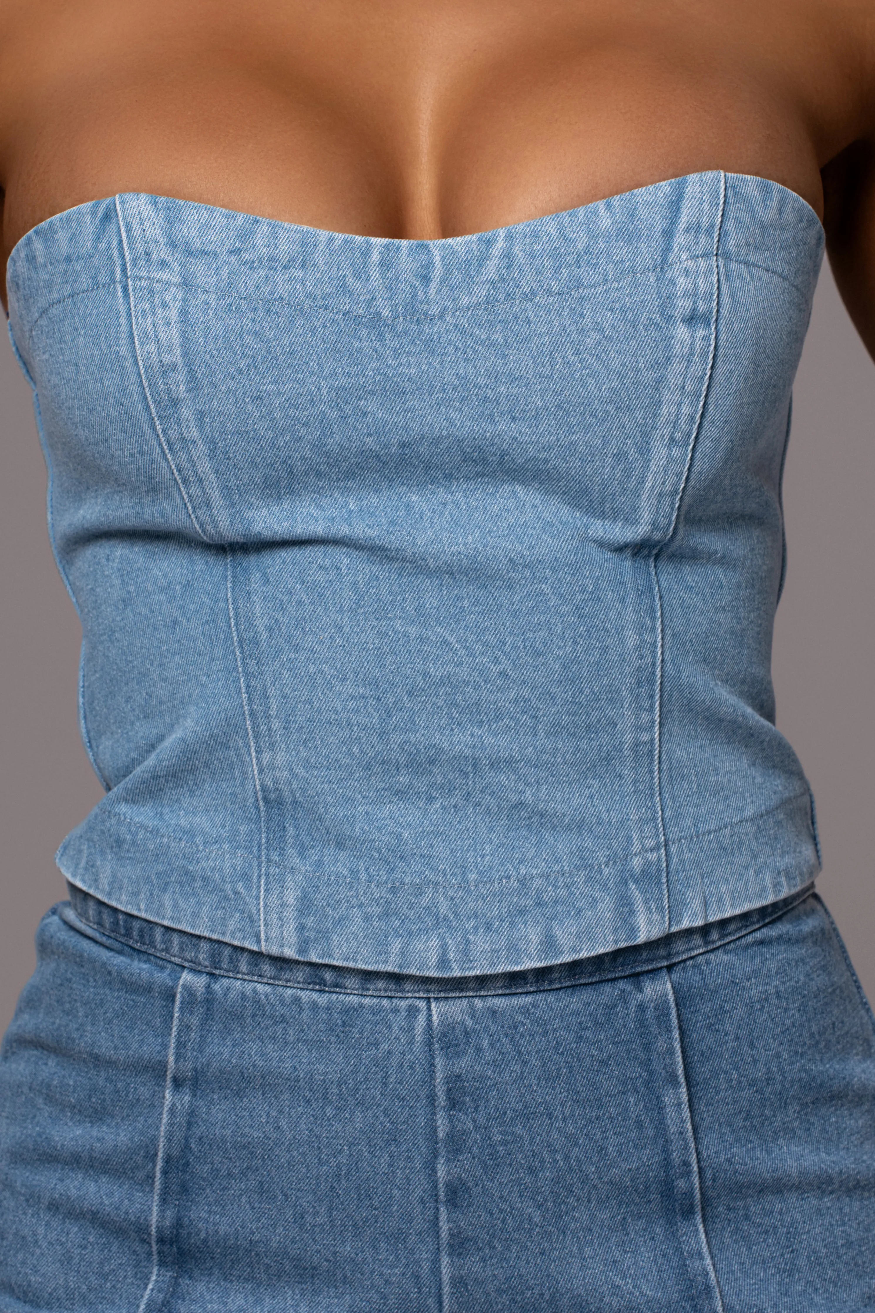 Medium Wash All You Need Denim Corset