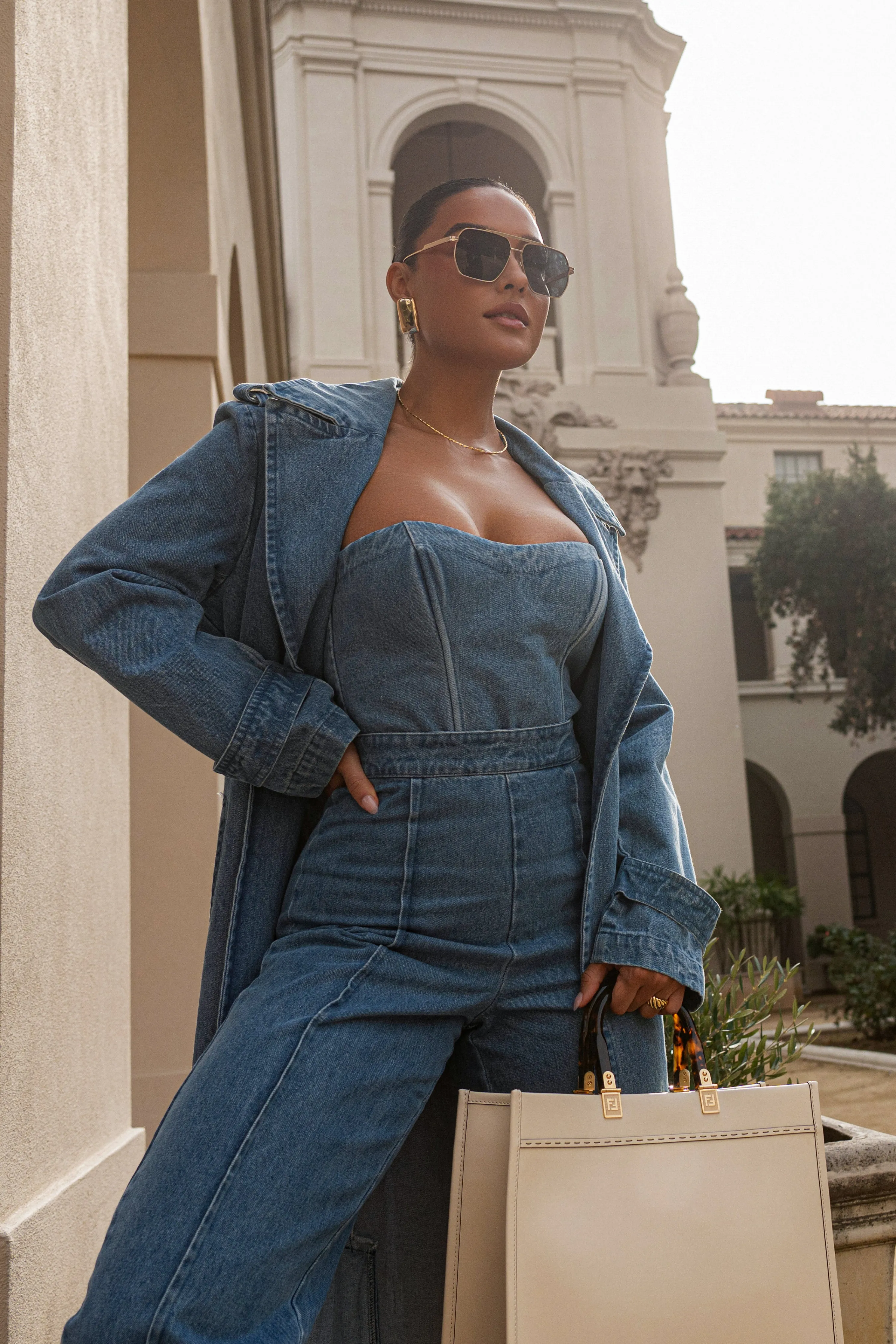 Medium Wash All You Need Denim Corset