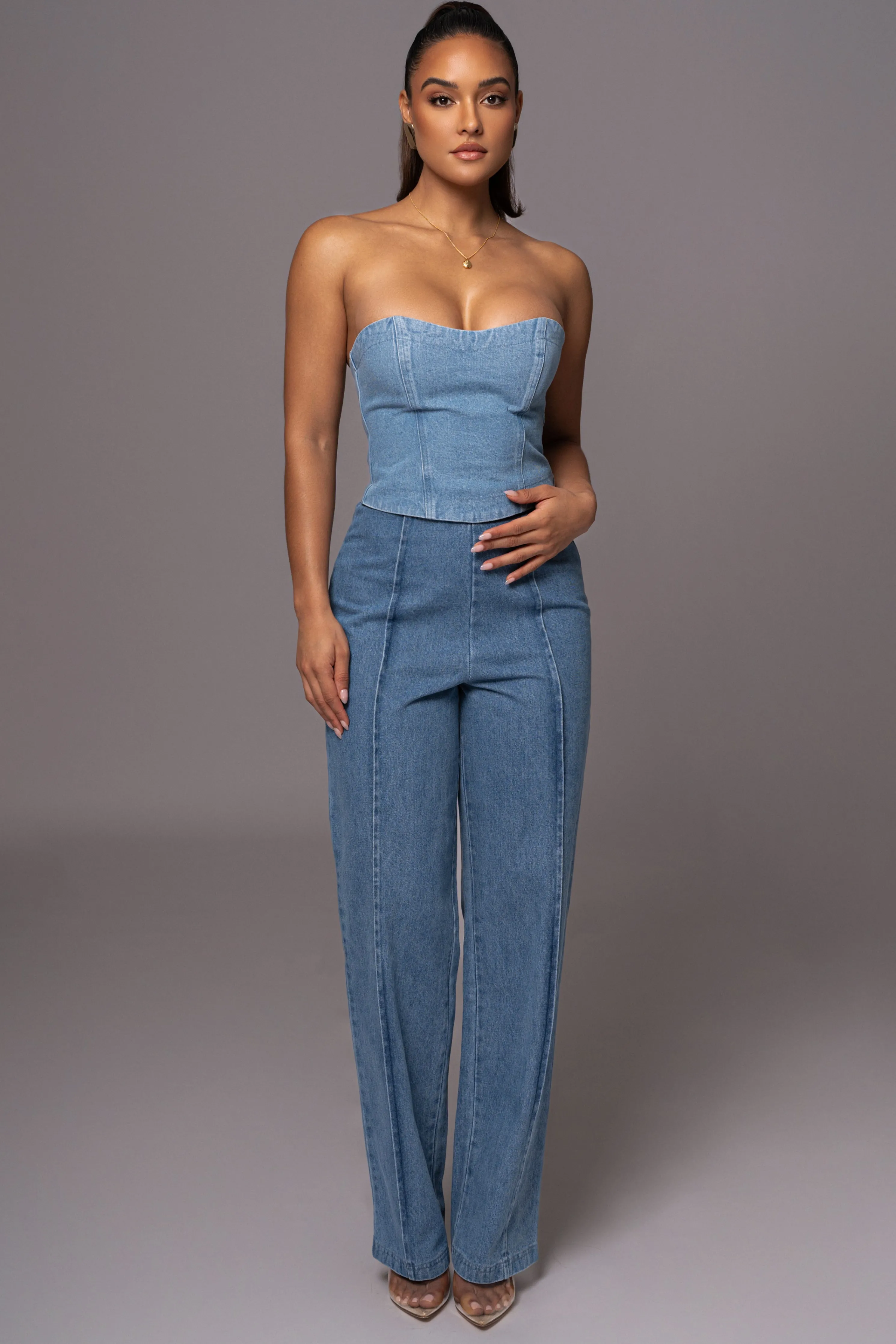 Medium Wash All You Need Denim Corset