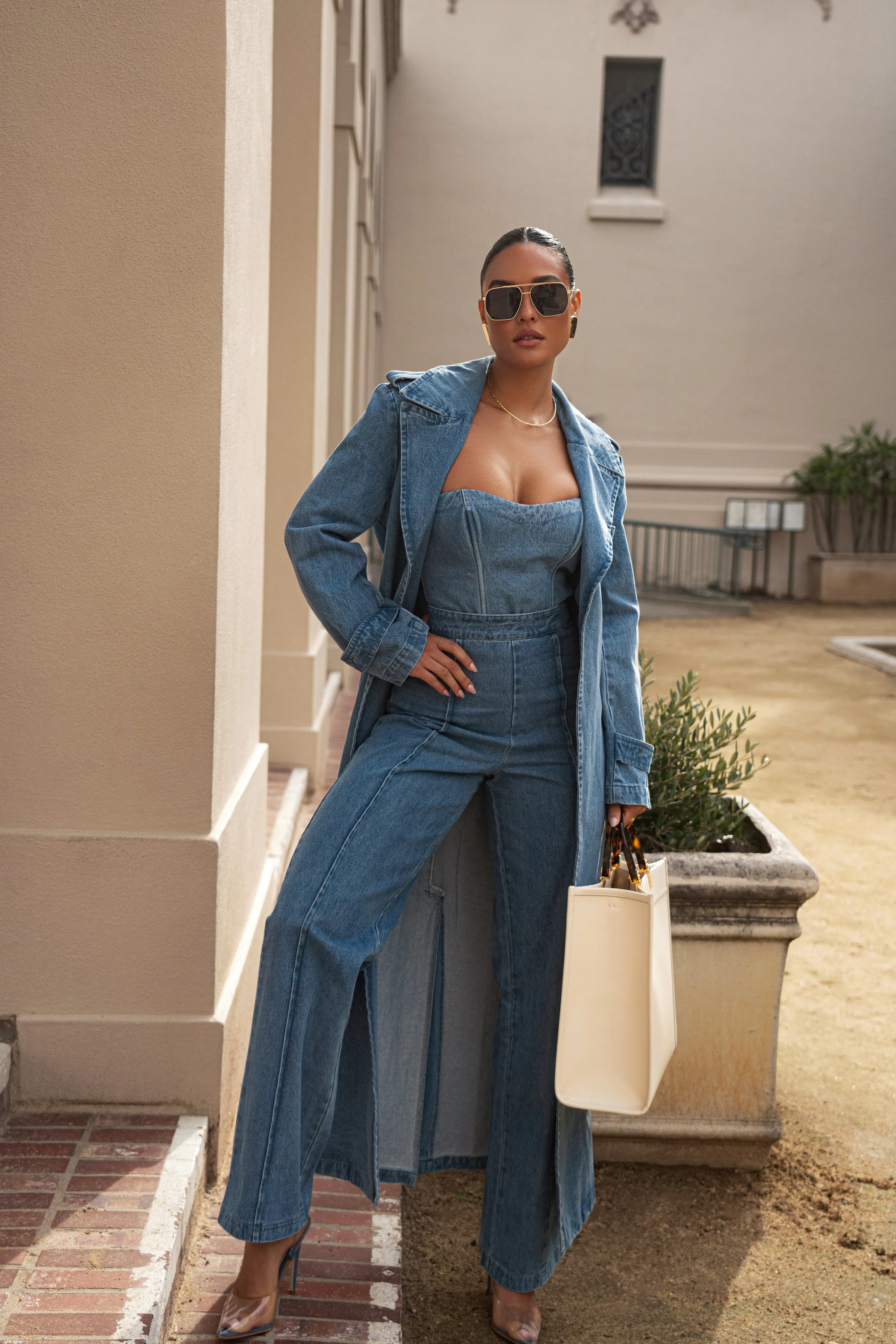 Medium Wash All You Need Denim Corset