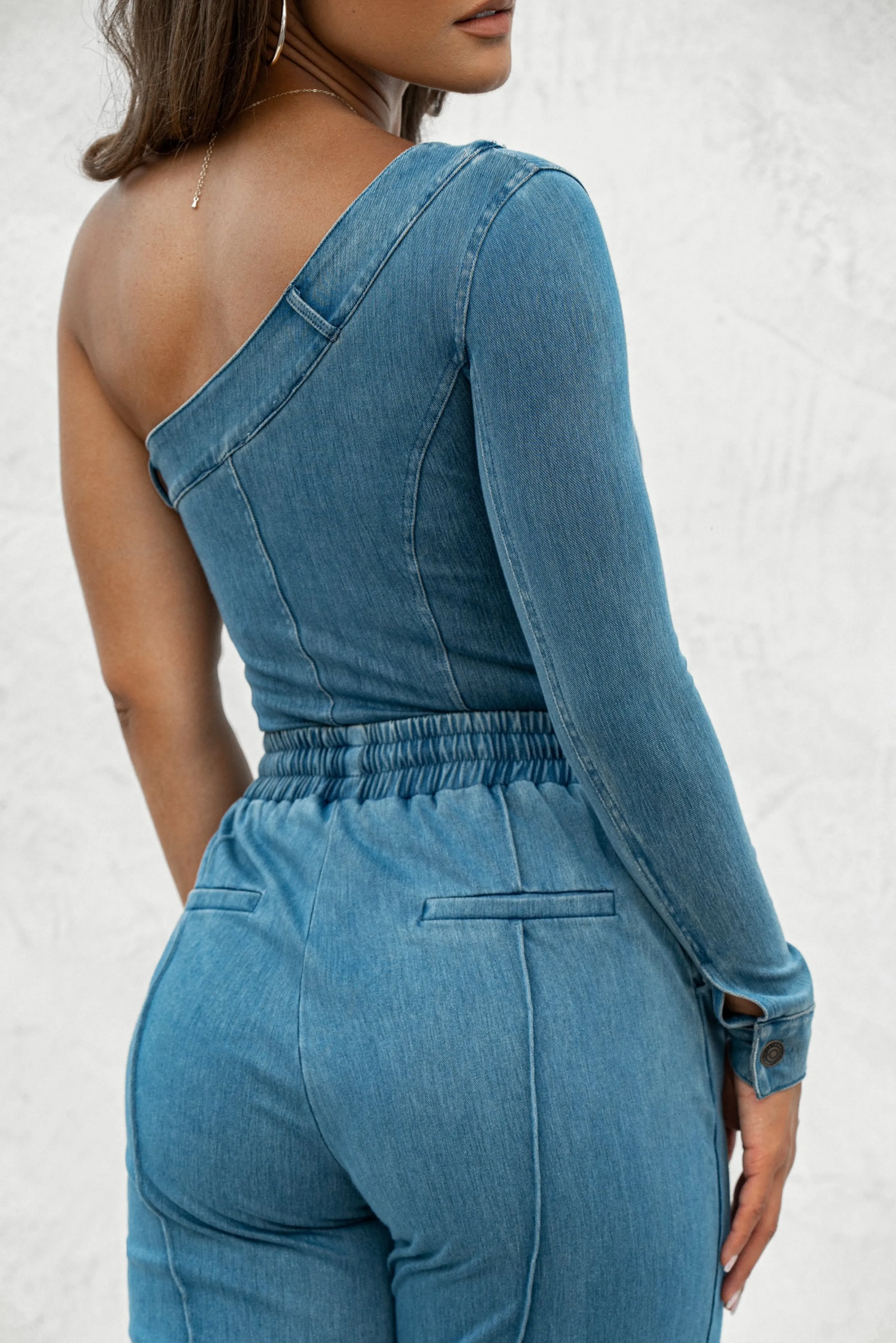 Medium Wash Button Me Up Bodysuit