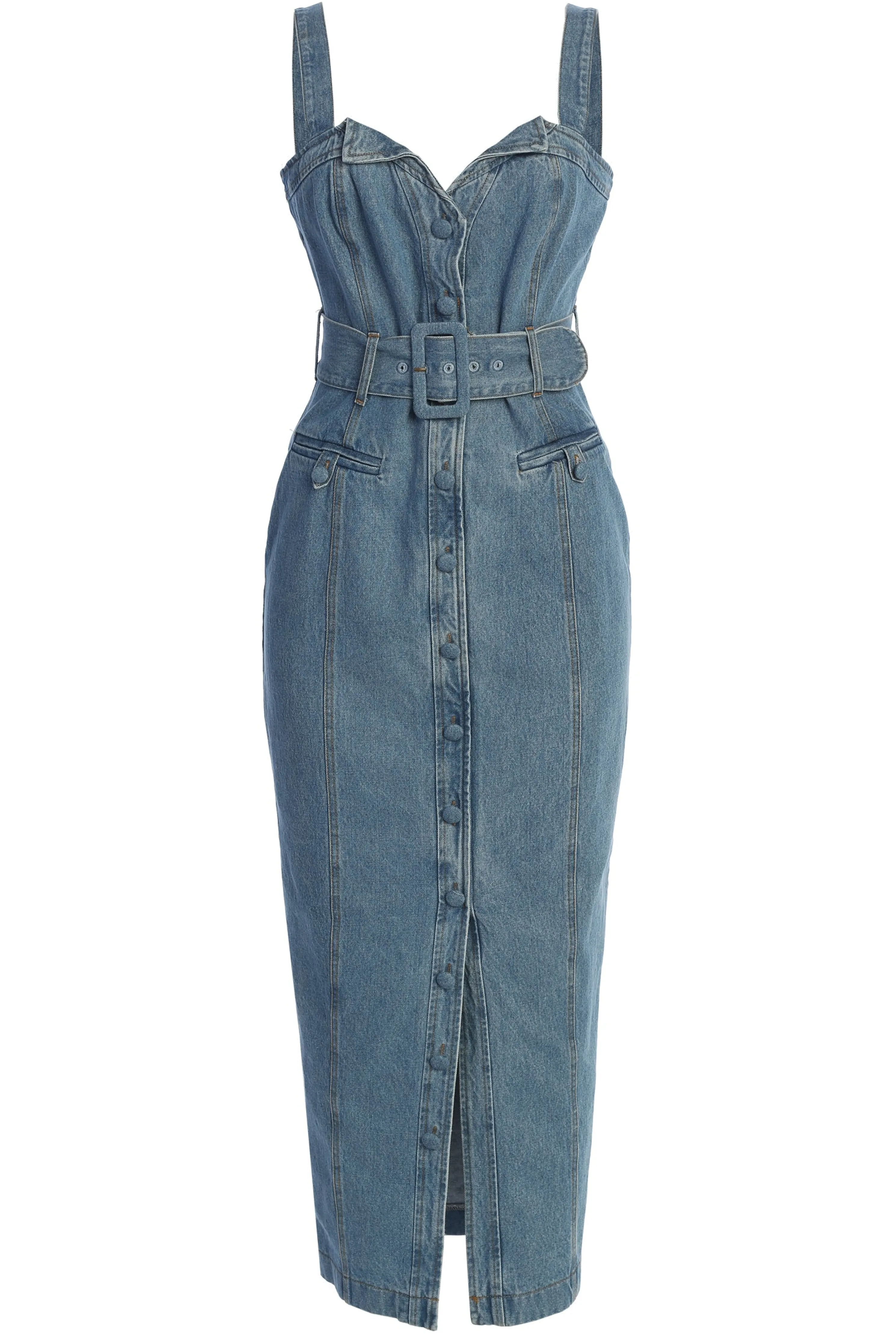 Medium Wash Celene Denim Maxi Dress